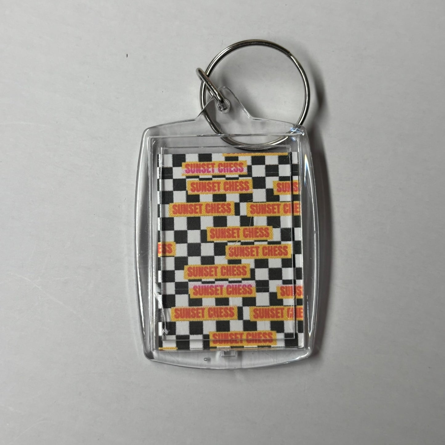 Space Astronaut - Sunset Chess Photo Keychain