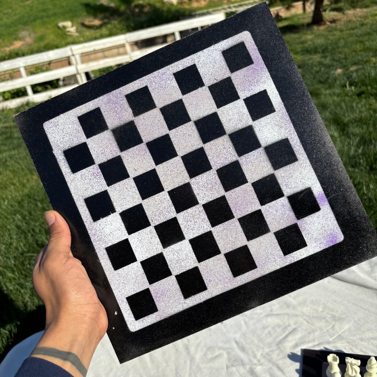 Purple Mist - Painted Chess Set