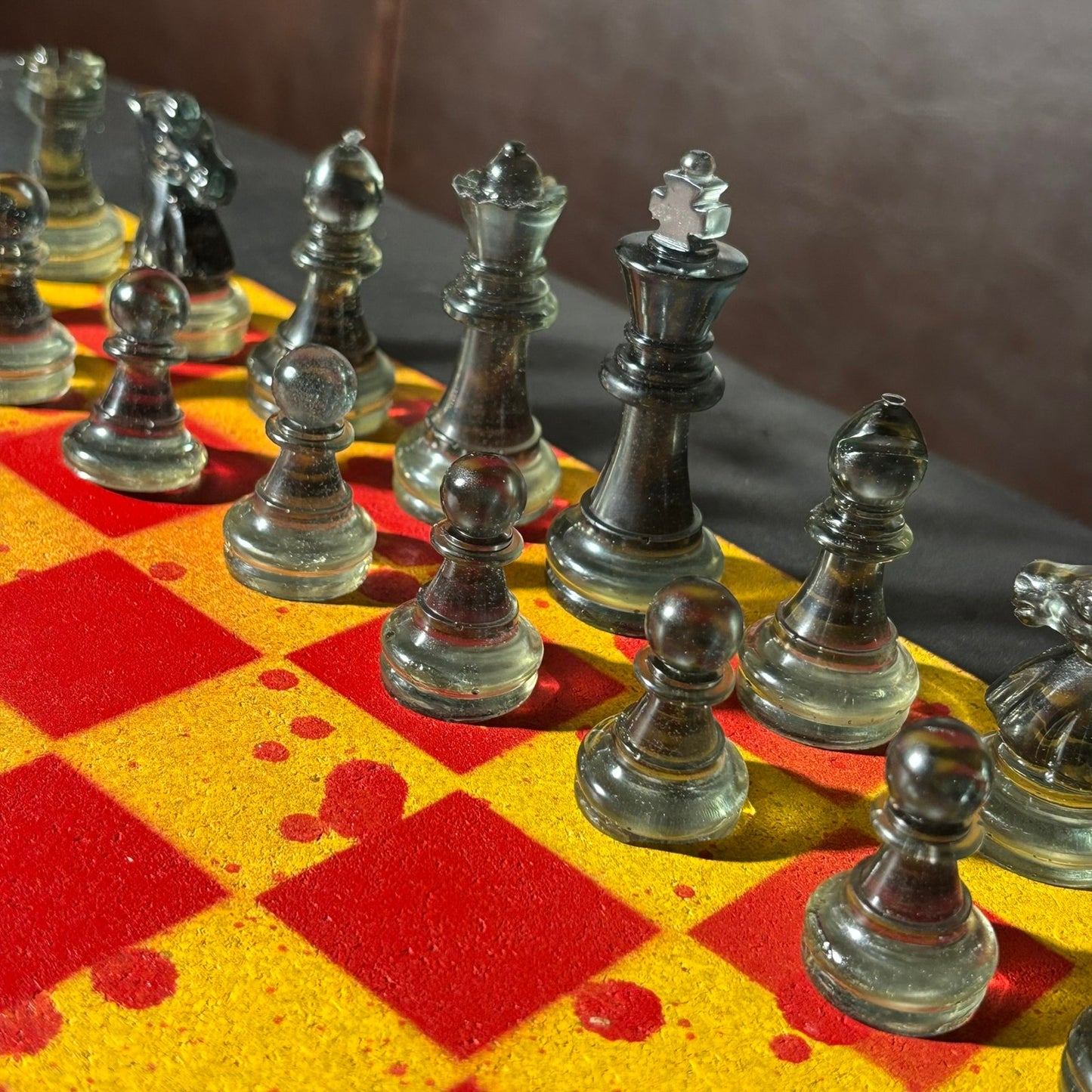 Spartan Golden Red - Painted Chess Set