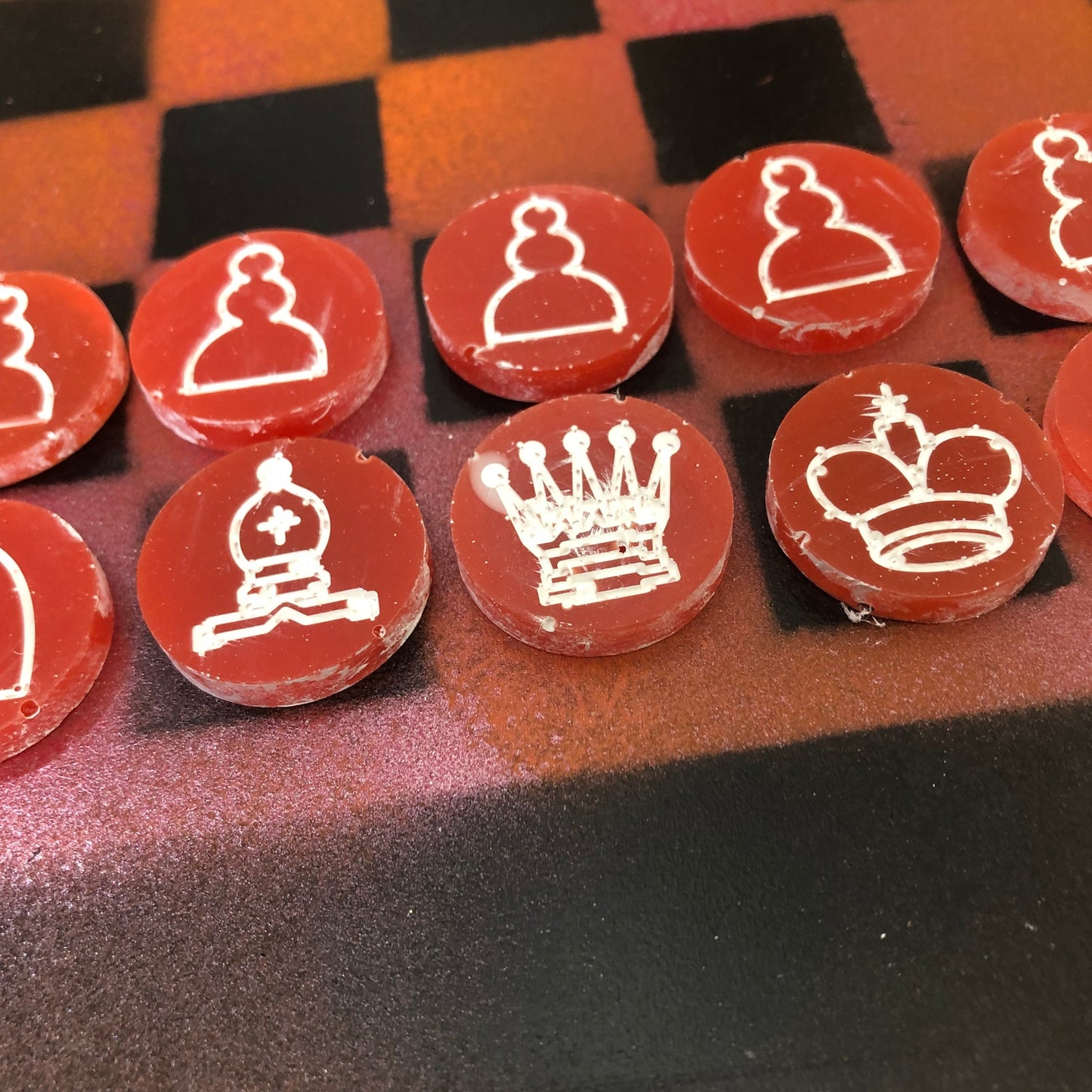Cool Orange - Painted Chess Set