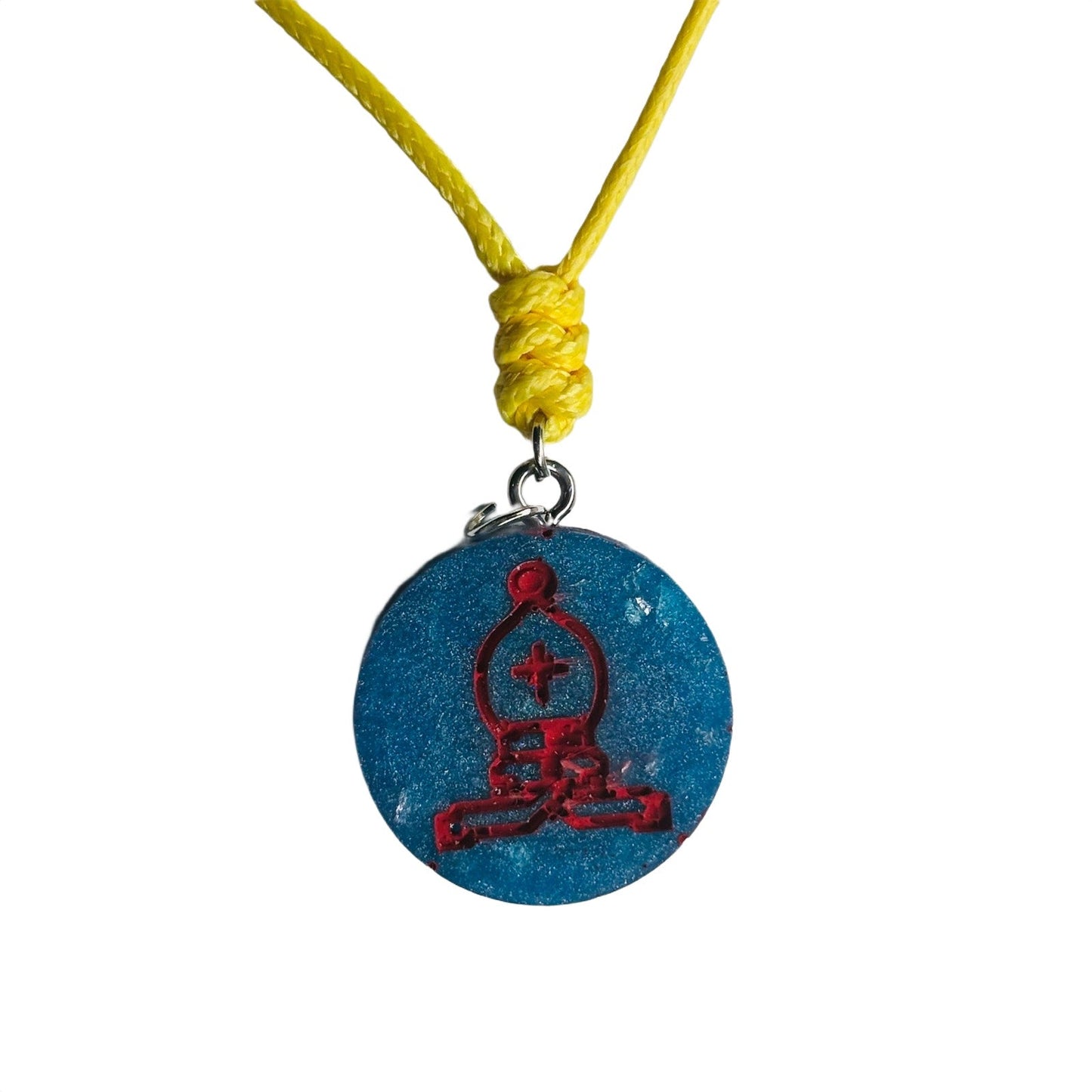 🎁 Blue Bishop - Handmade Resin Chess Necklace (100% off)