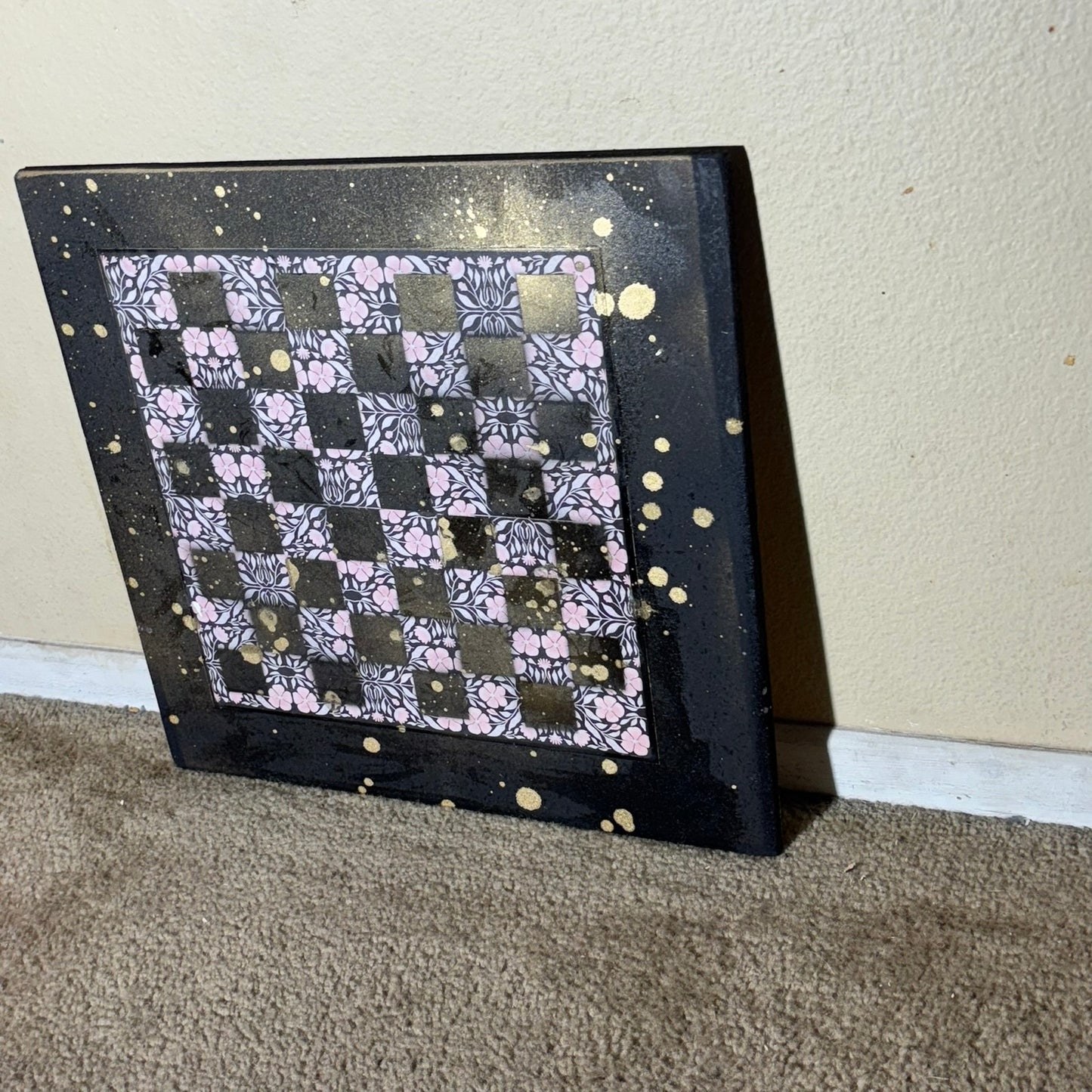 Vintage Gold Drops - Large Scrapbook Chess Board