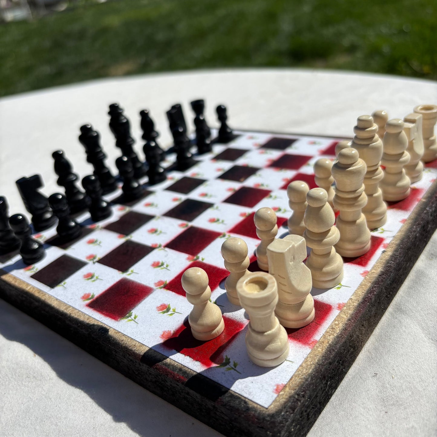Simple Rose - Scrapbook Chess Set