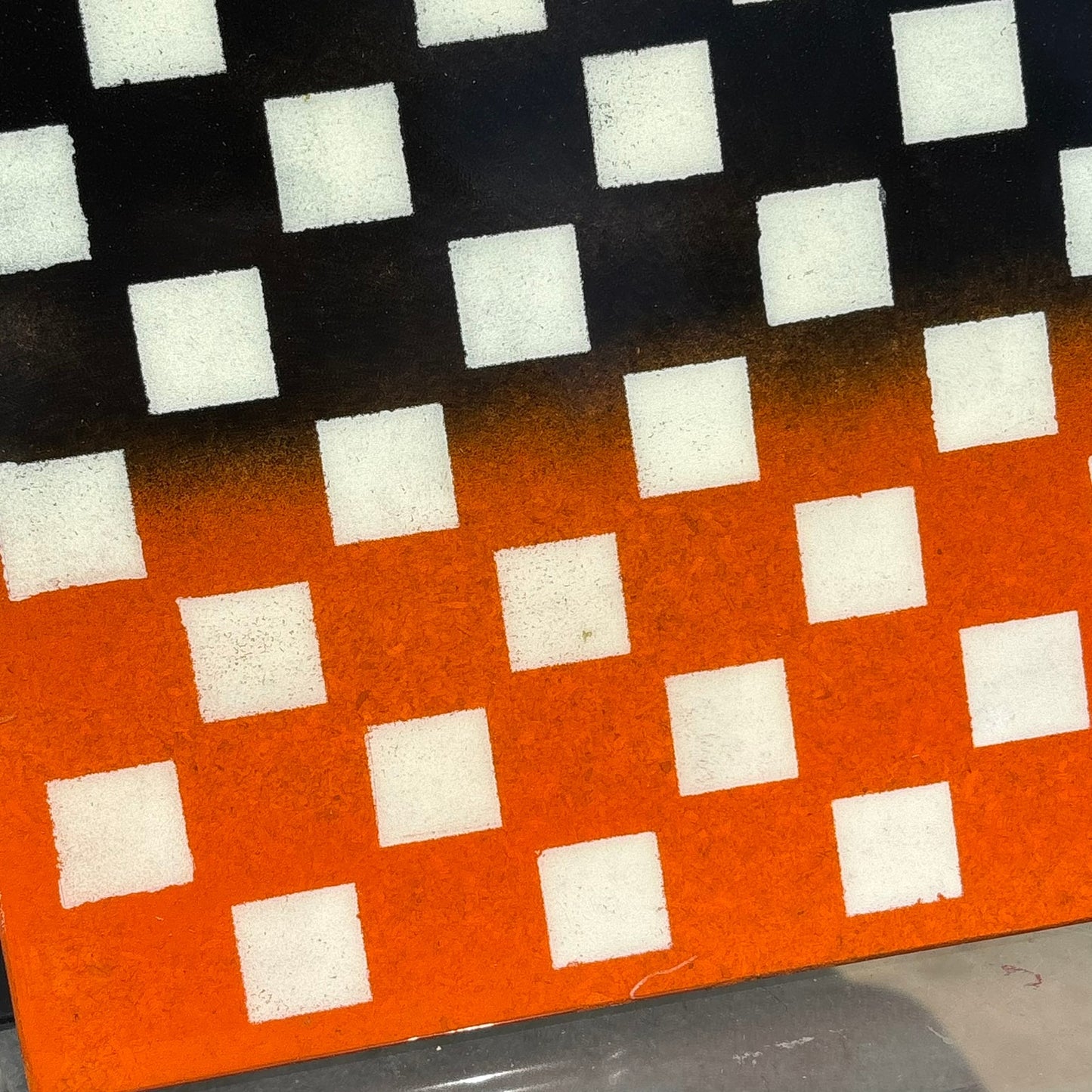 Orange Black Mix - Resin Coated Chess Board