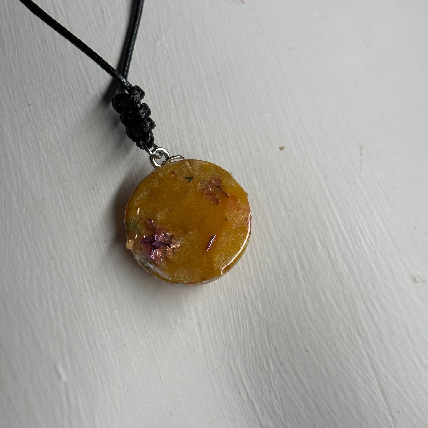 Yellow Crystal Bishop - Handmade Resin Chess Necklace