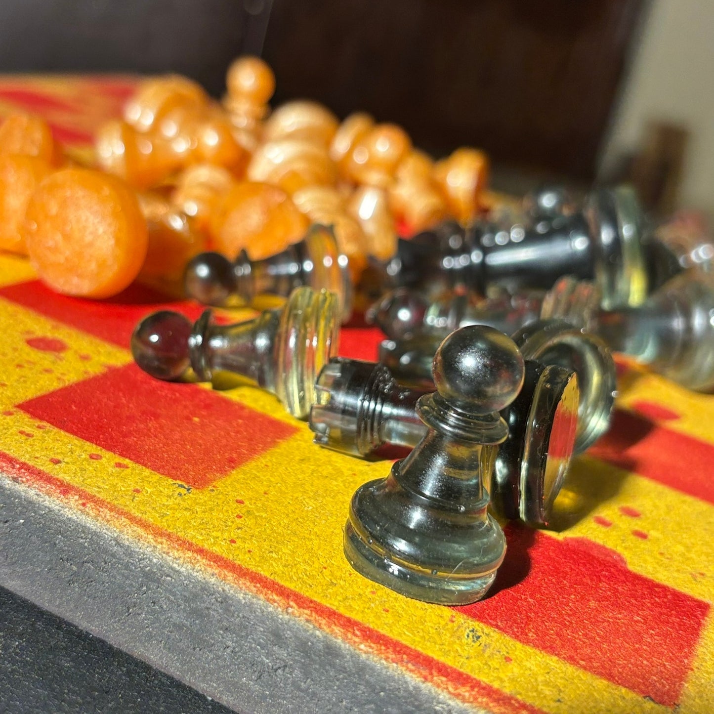 Spartan Golden Red - Painted Chess Set
