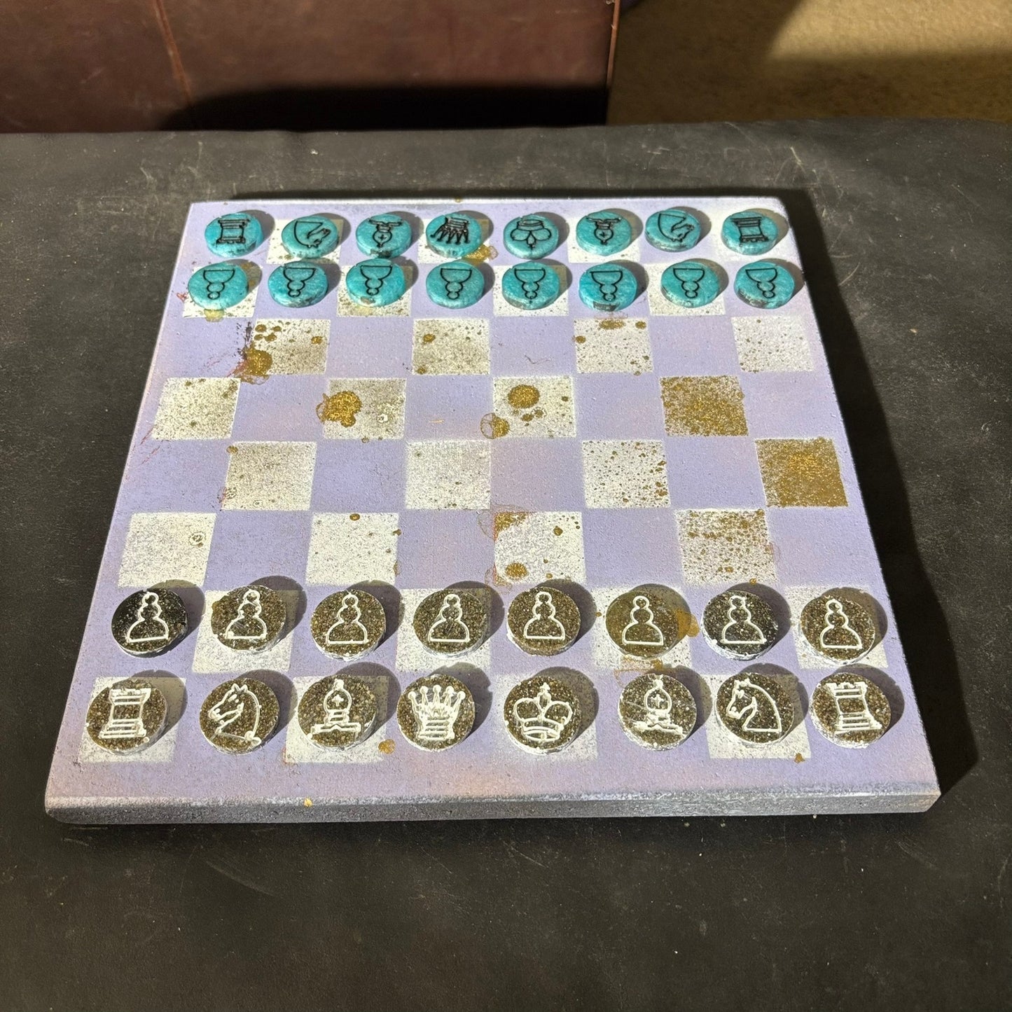 Simple Purple - Painted Chess Set