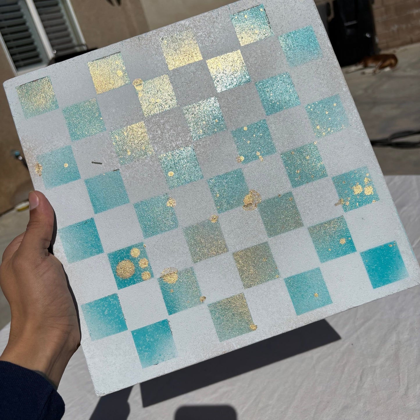 Mint Golden Blue - Chinese Edition Chess Set