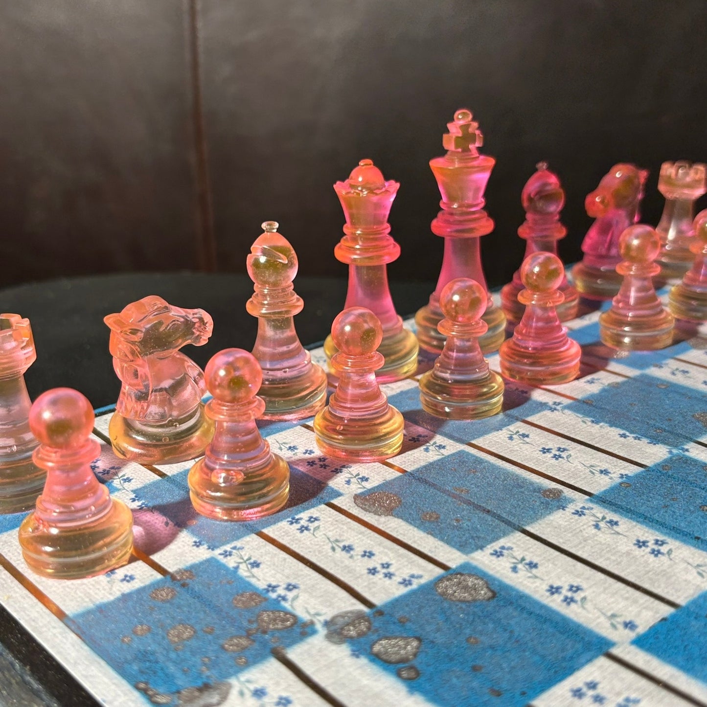 Simple Blue - Scrapbook Chess Set