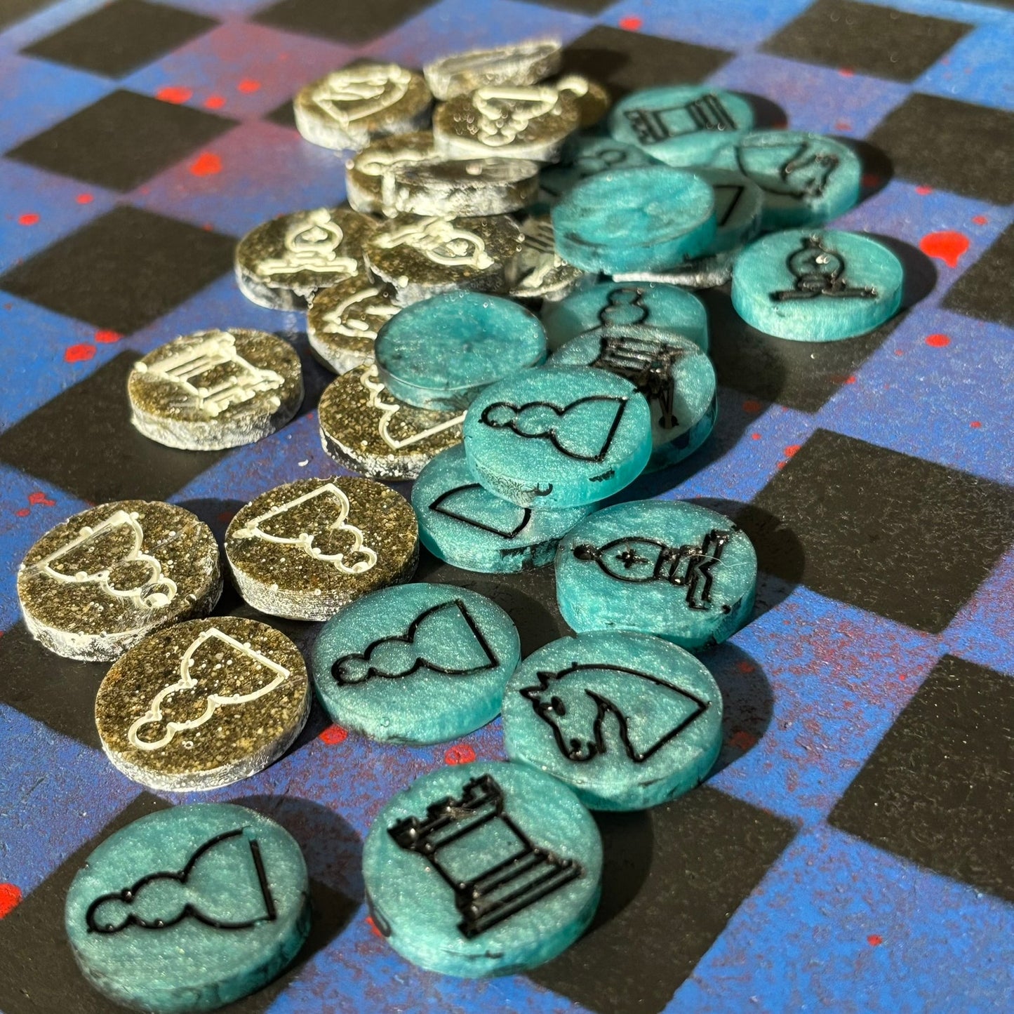 Space Blue - Painted Chess Set