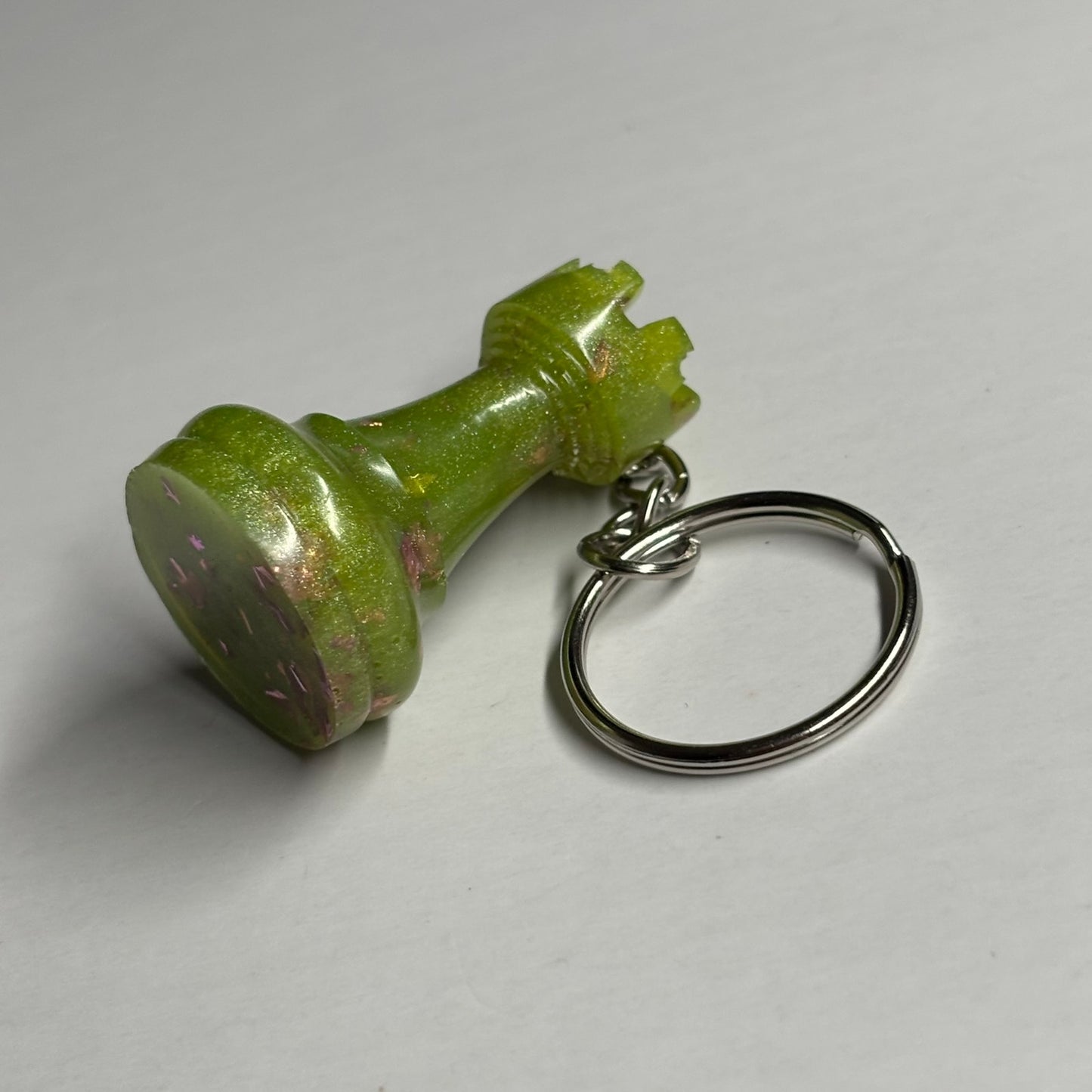 Green Rook - Handmade Resin Keychain
