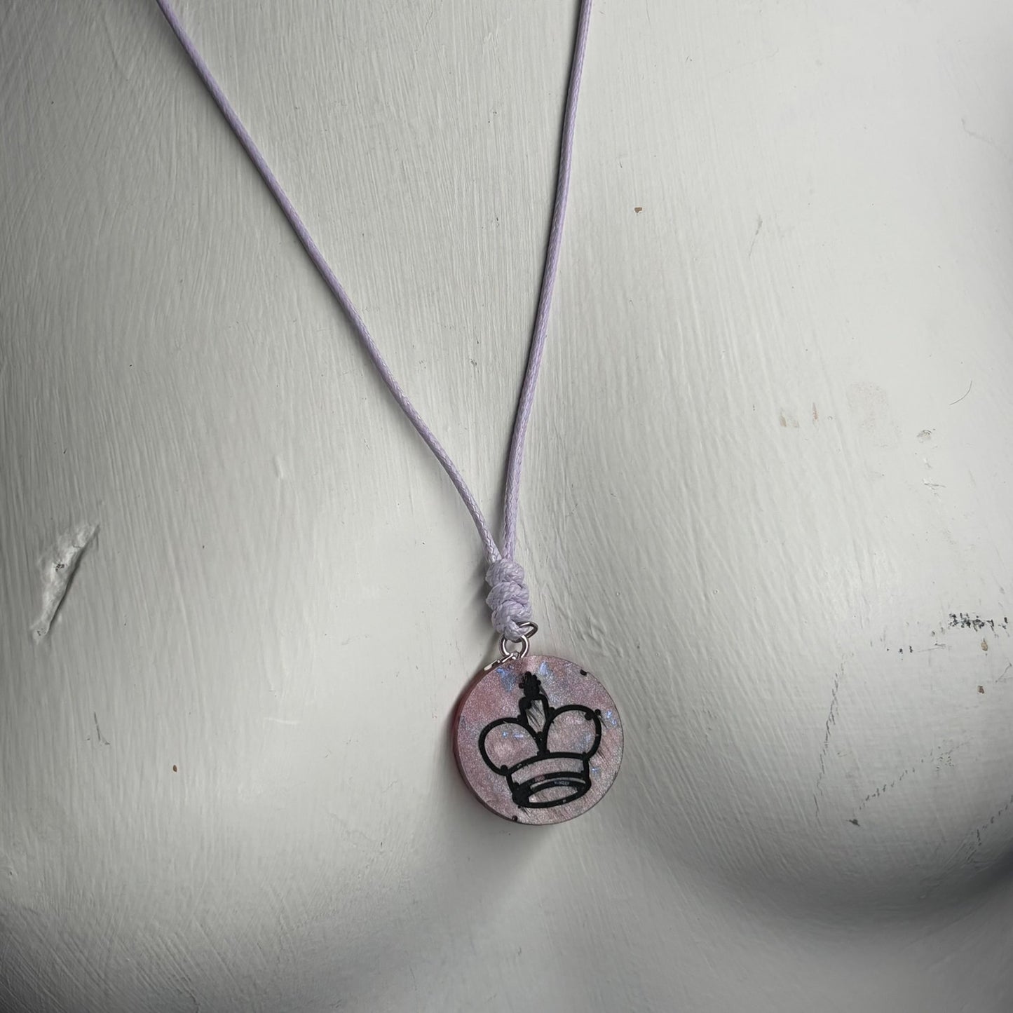 Purple King - Handmade Resin Chess Necklace