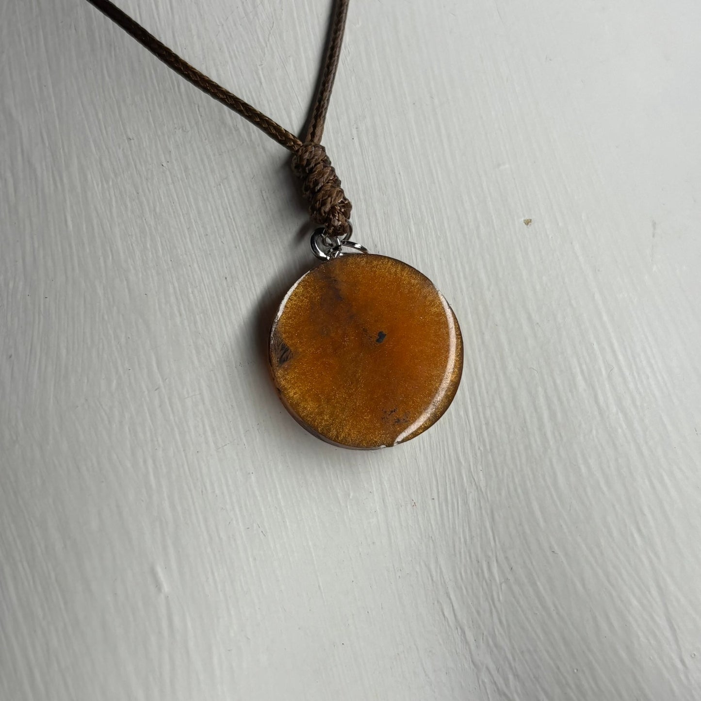 Dark Orange Bishop - Handmade Resin Chess Necklace