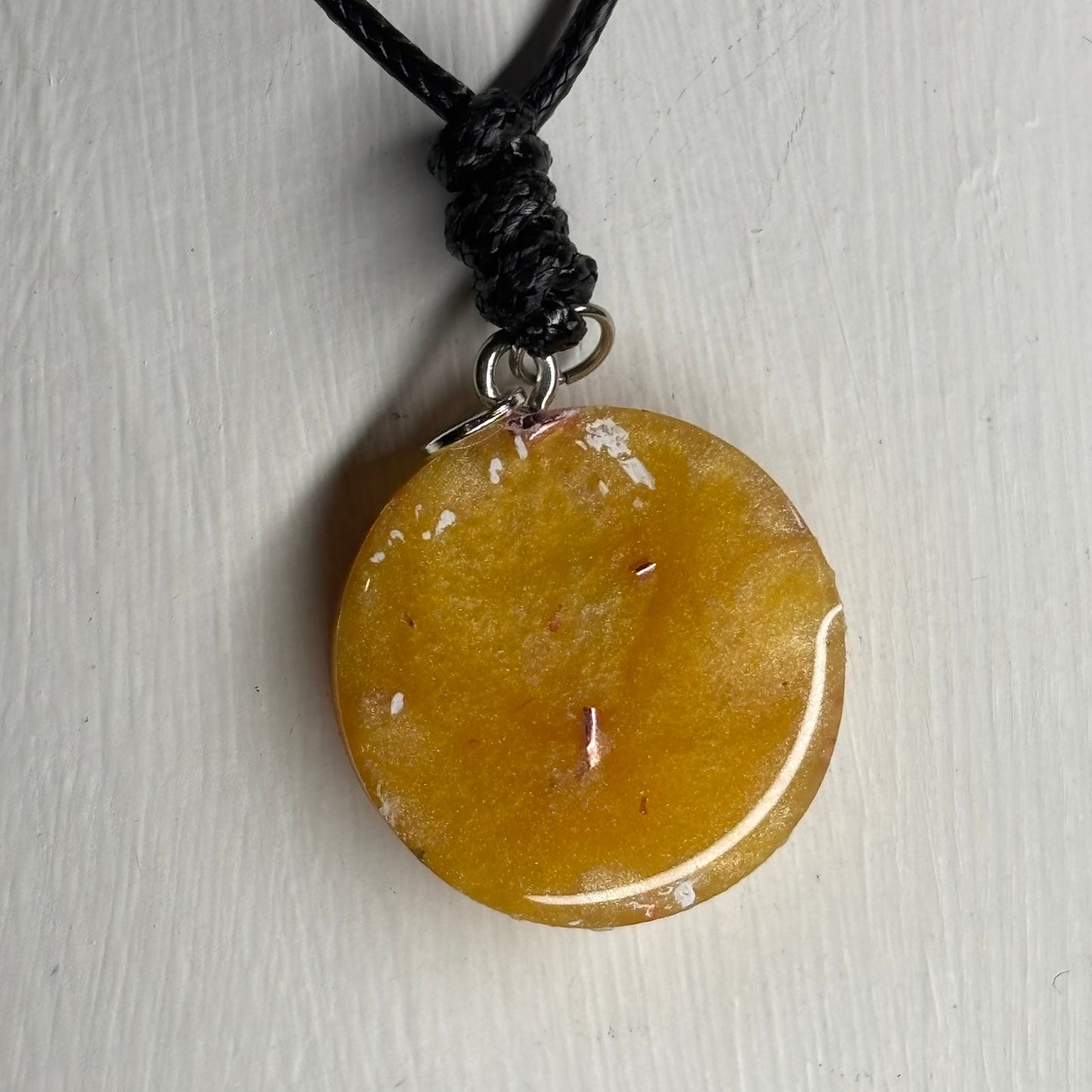 Yellow Crystal Pawn - Handmade Resin Chess Necklace