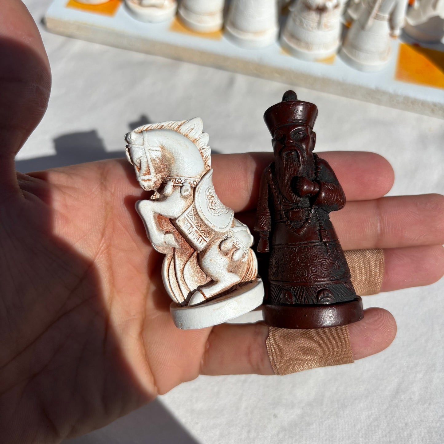 Fire Orange & White - Chinese Edition Chess Set