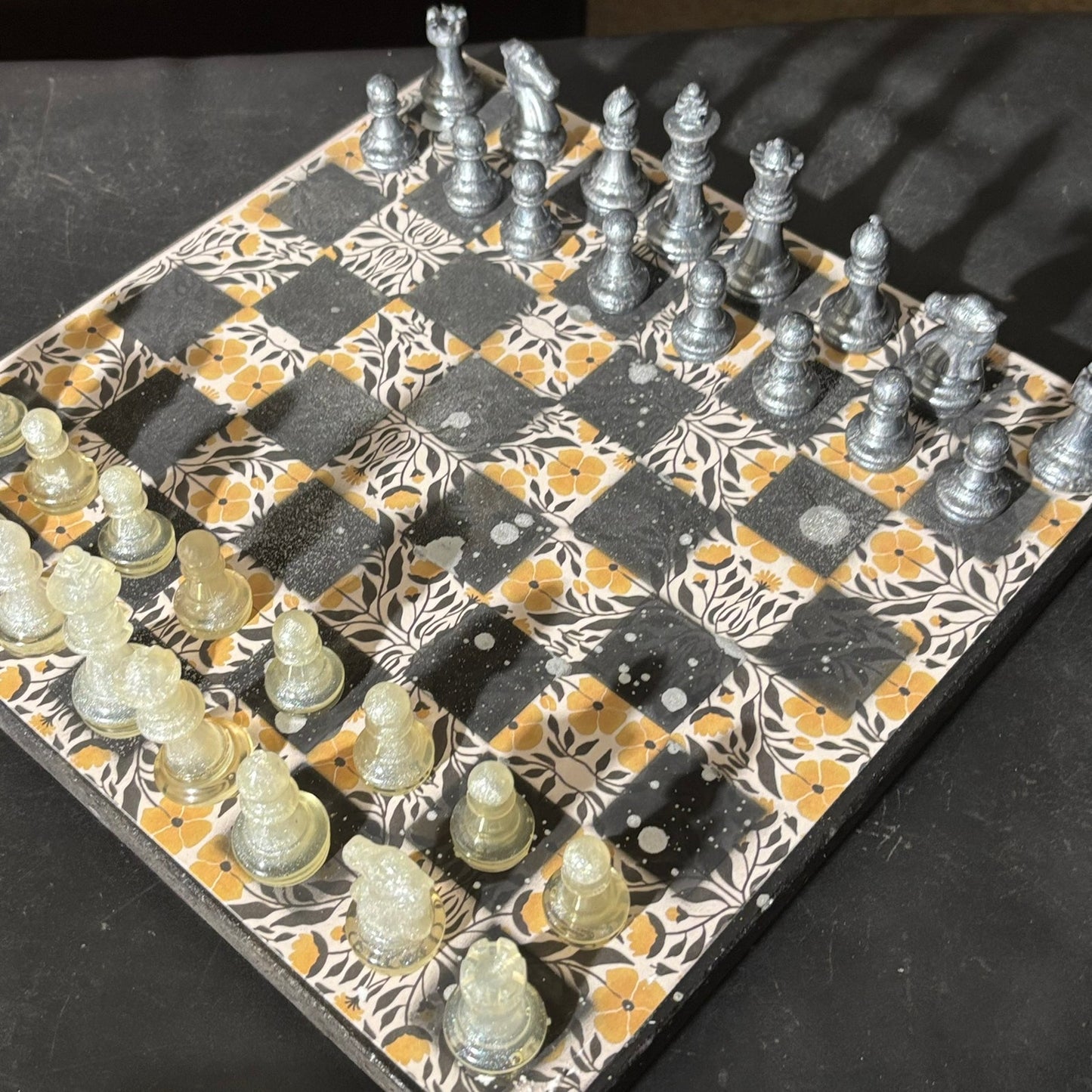 Vintage Brown Pattern - Scrapbook Chess Set