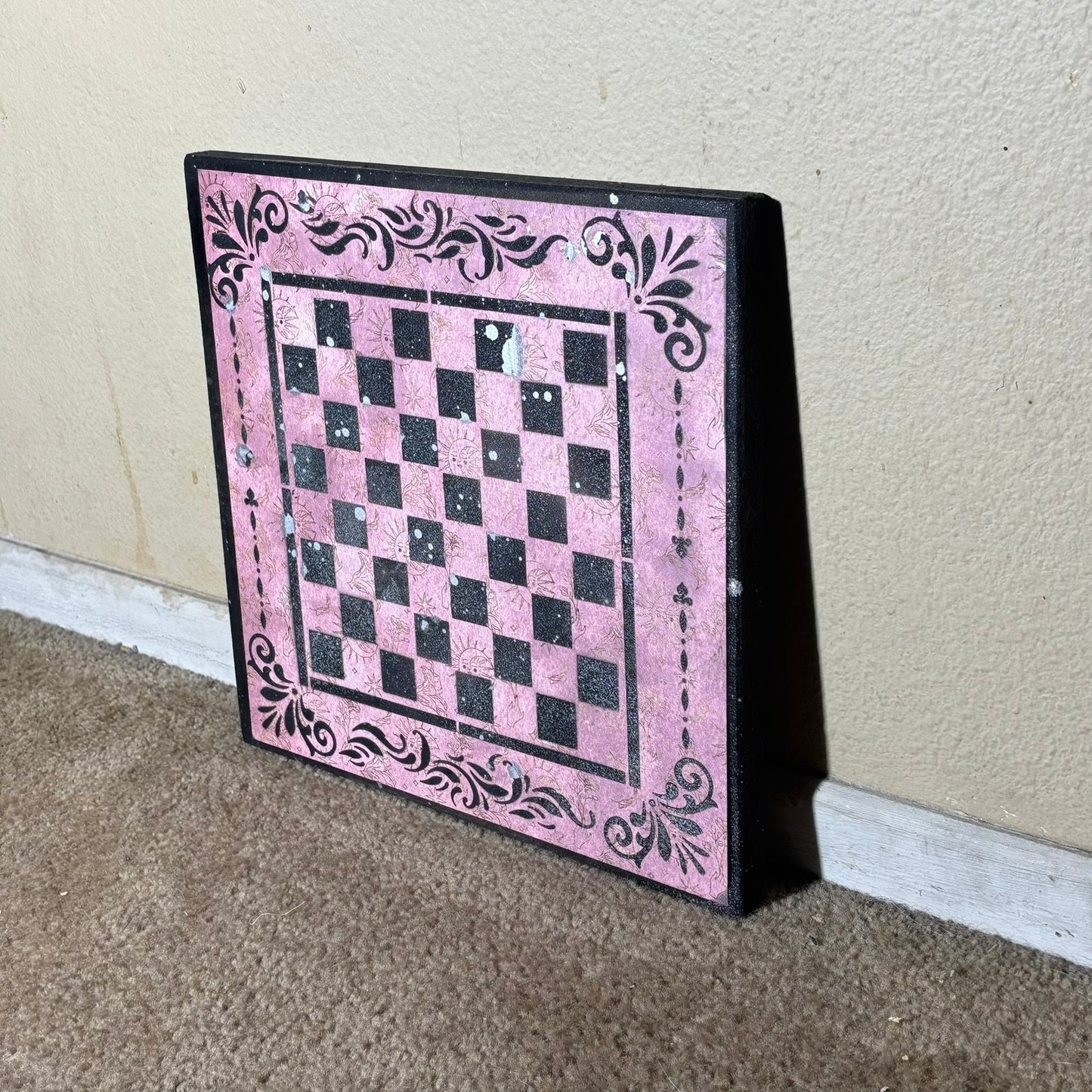 Pink Sublime Symbols - Scrapbook Chess Board