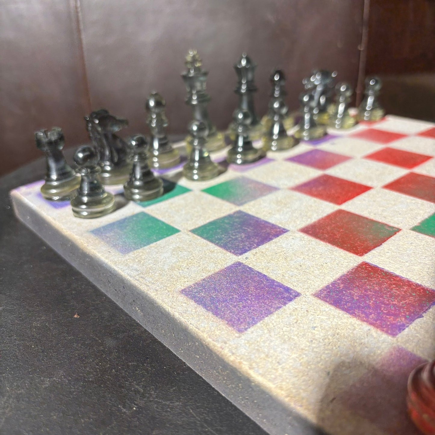 Rainbow Color Mix - Painted Chess Set