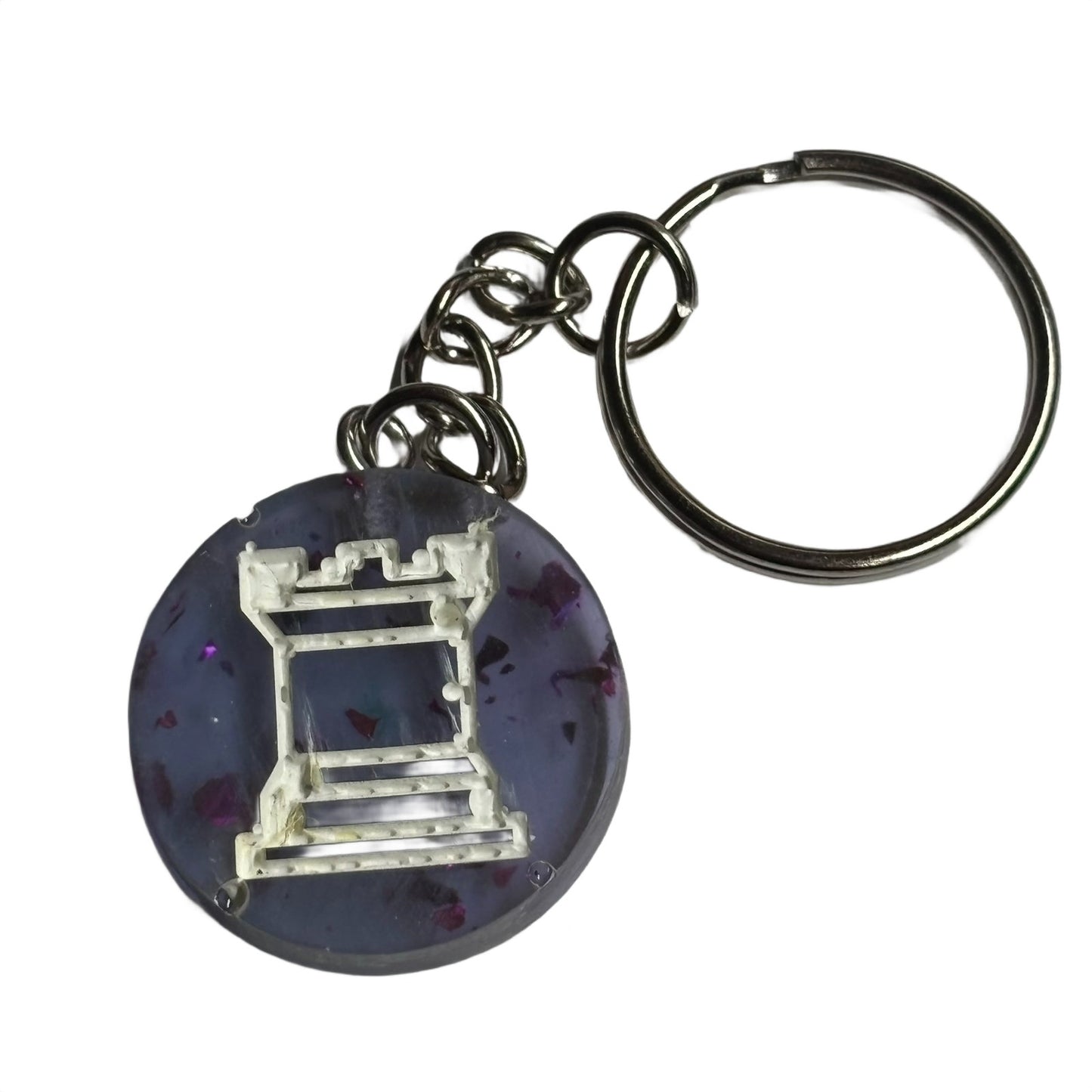 Faded Purple Rook - Handmade Resin Keychain - Flat Edition