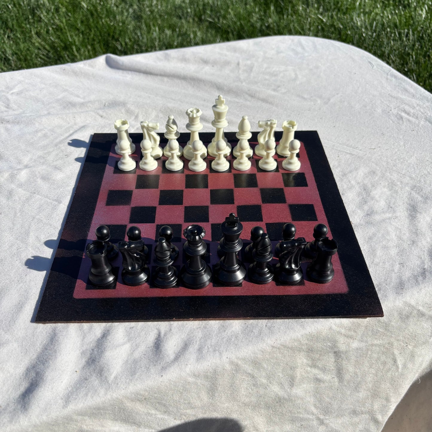 Metallic Red - Painted Chess Set