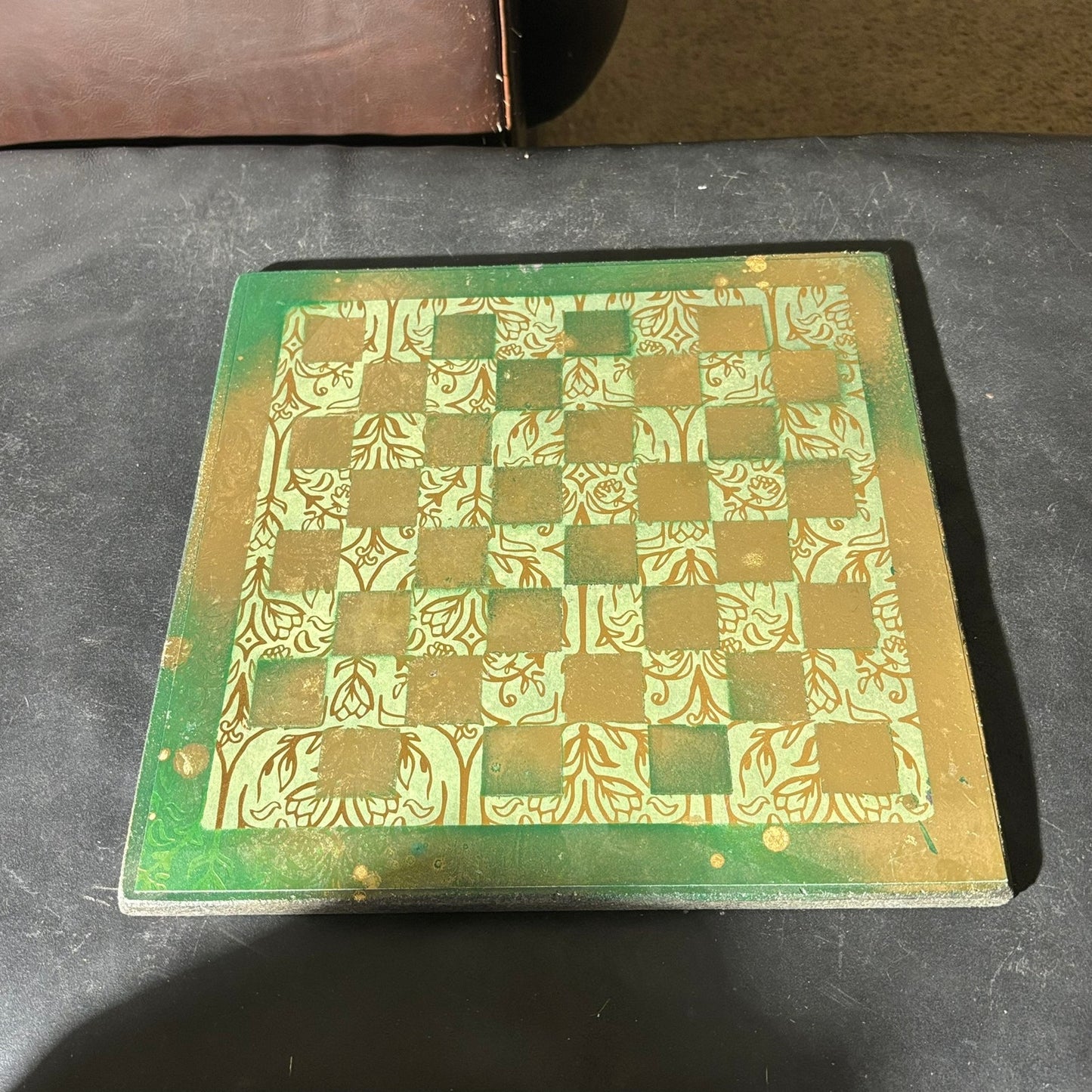 Golden Green Vintage - Scrapbook Chess Set