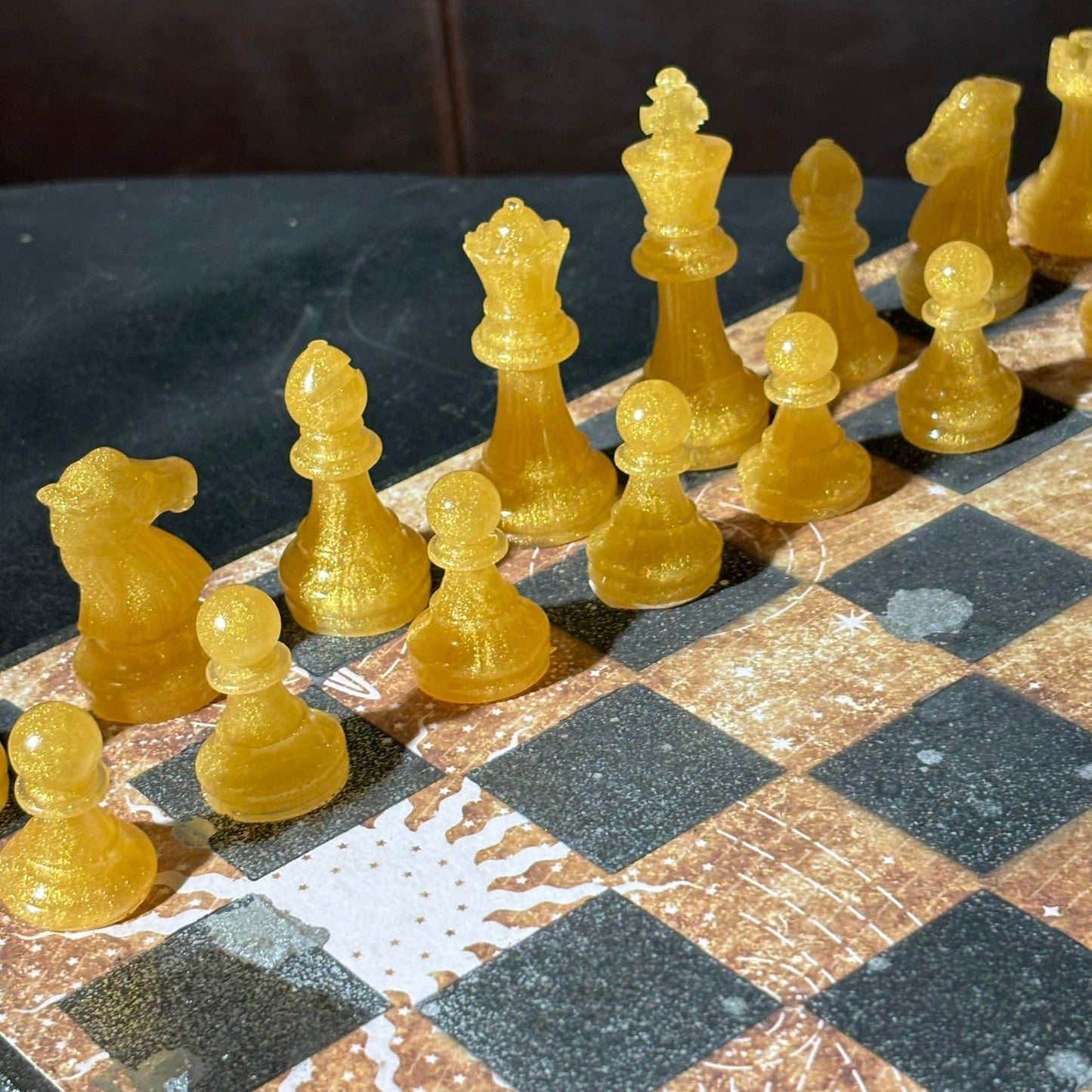Golden Sunset - Scrapbook Chess Set