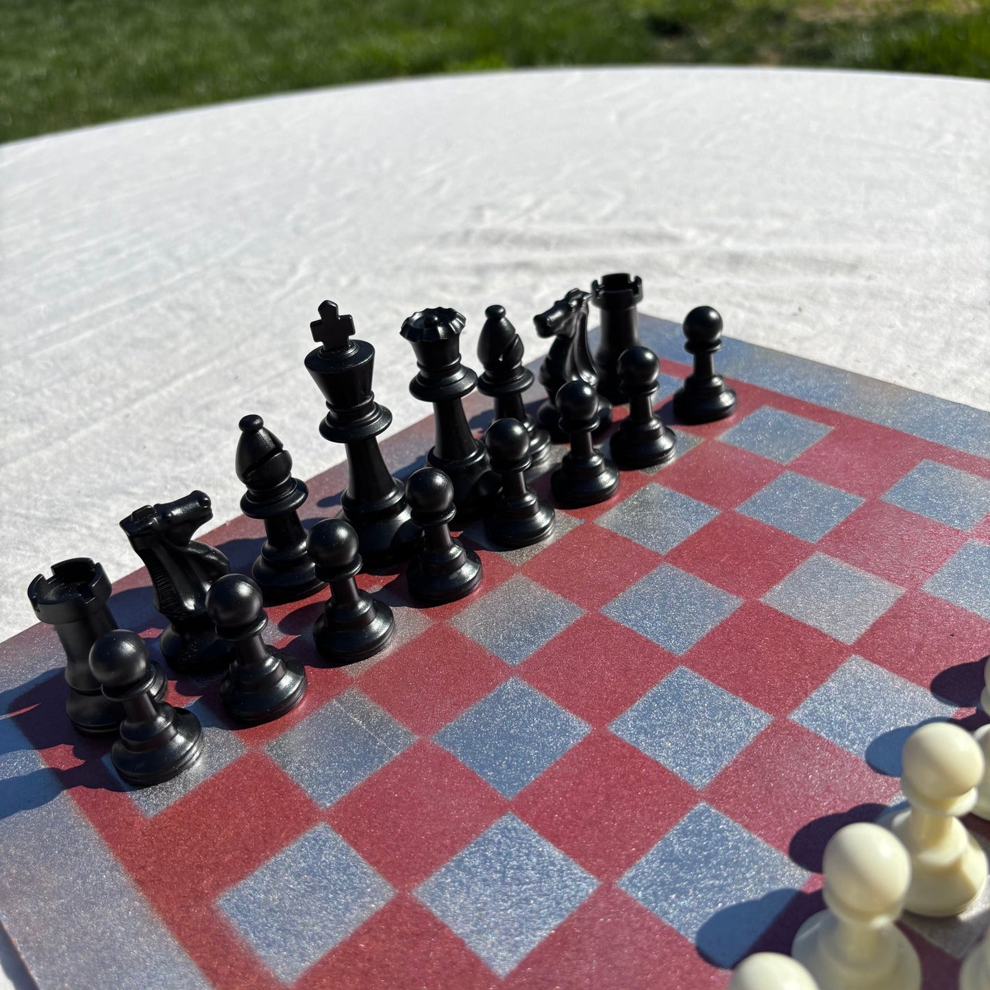 Silver Violet - Painted Chess Set