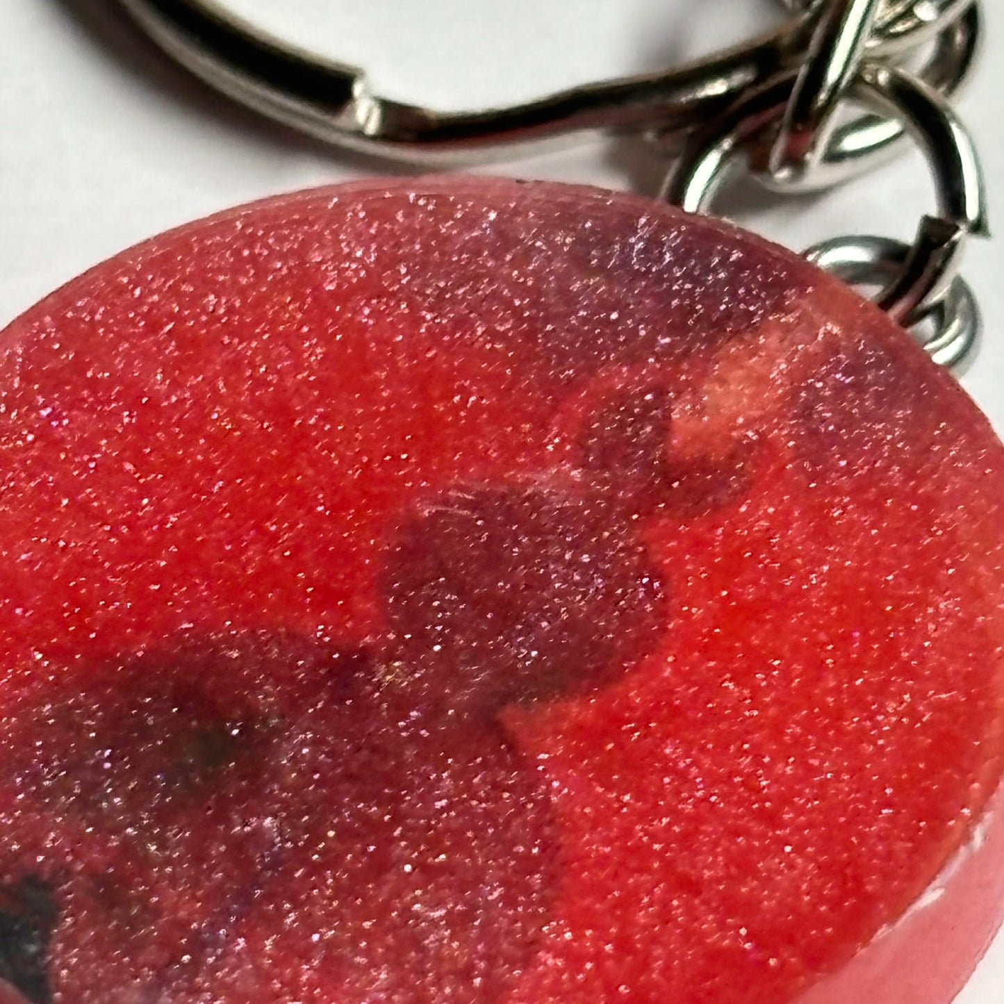 Pink Pawn Swirl - Handmade Resin Keychain - Flat Edition