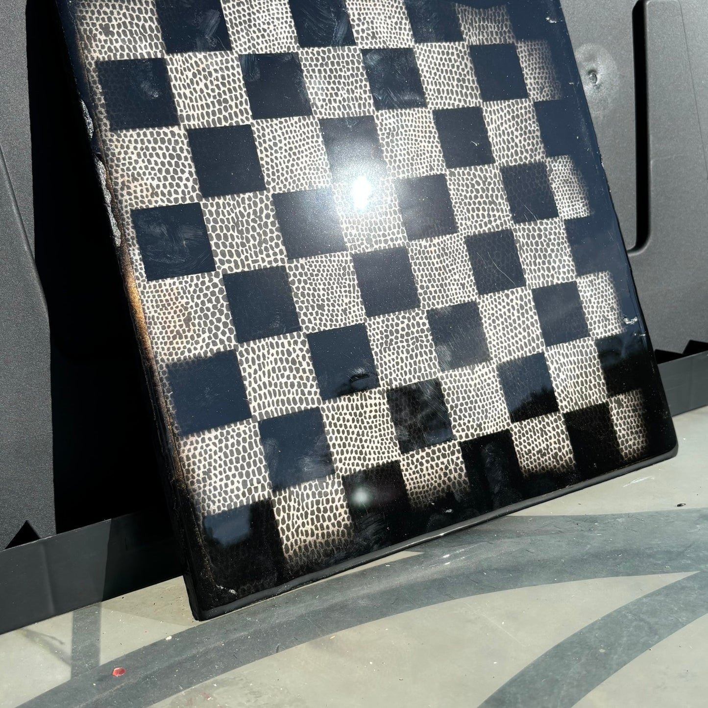Spotted Black - Resin Coated Chess Board