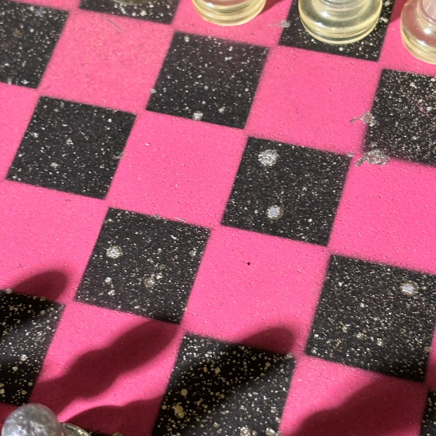 Chrome Drip Pink - Painted Chess Set
