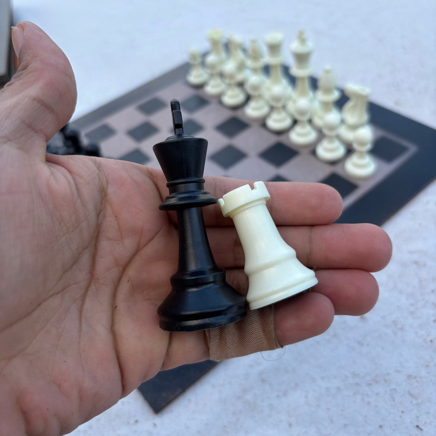 Simple Brown - Painted Chess Set