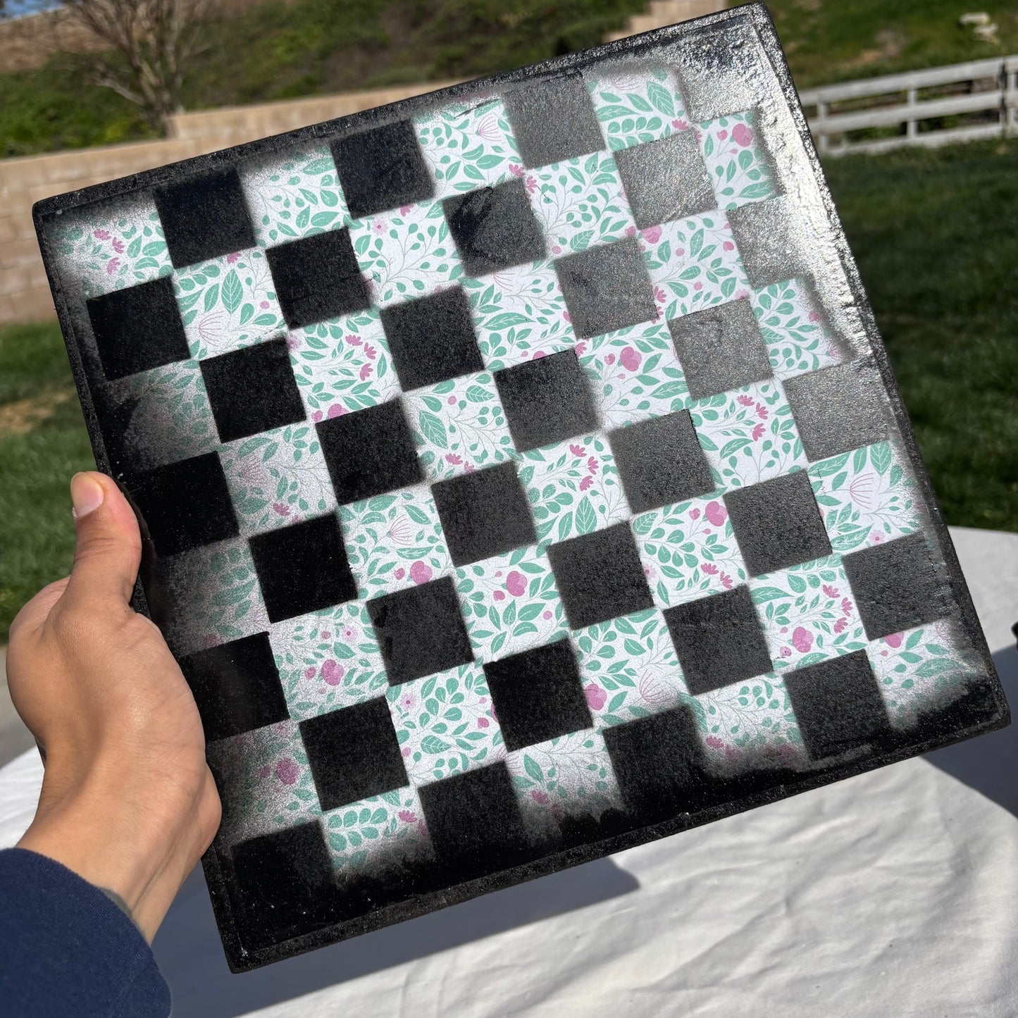 Vintage Flowers - Scrapbook Chess Set