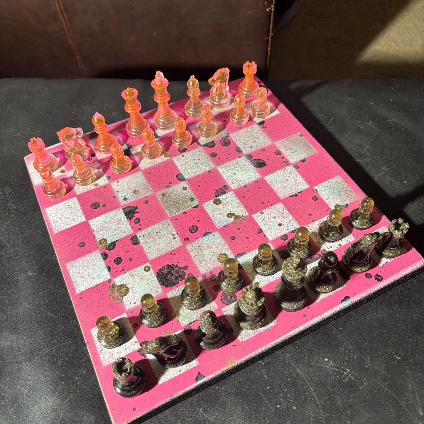 Spotted Pink - Painted Chess Set