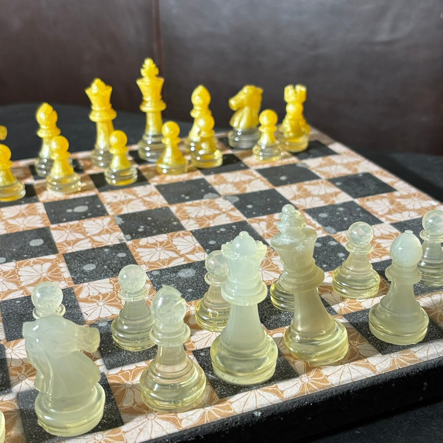 Vintage Brown Patter - Scrapbook Chess Set