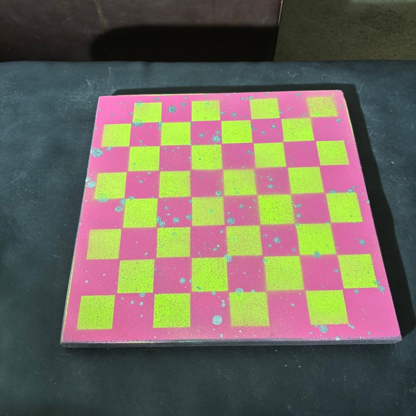 Neon Green Pink - Painted Chess Set