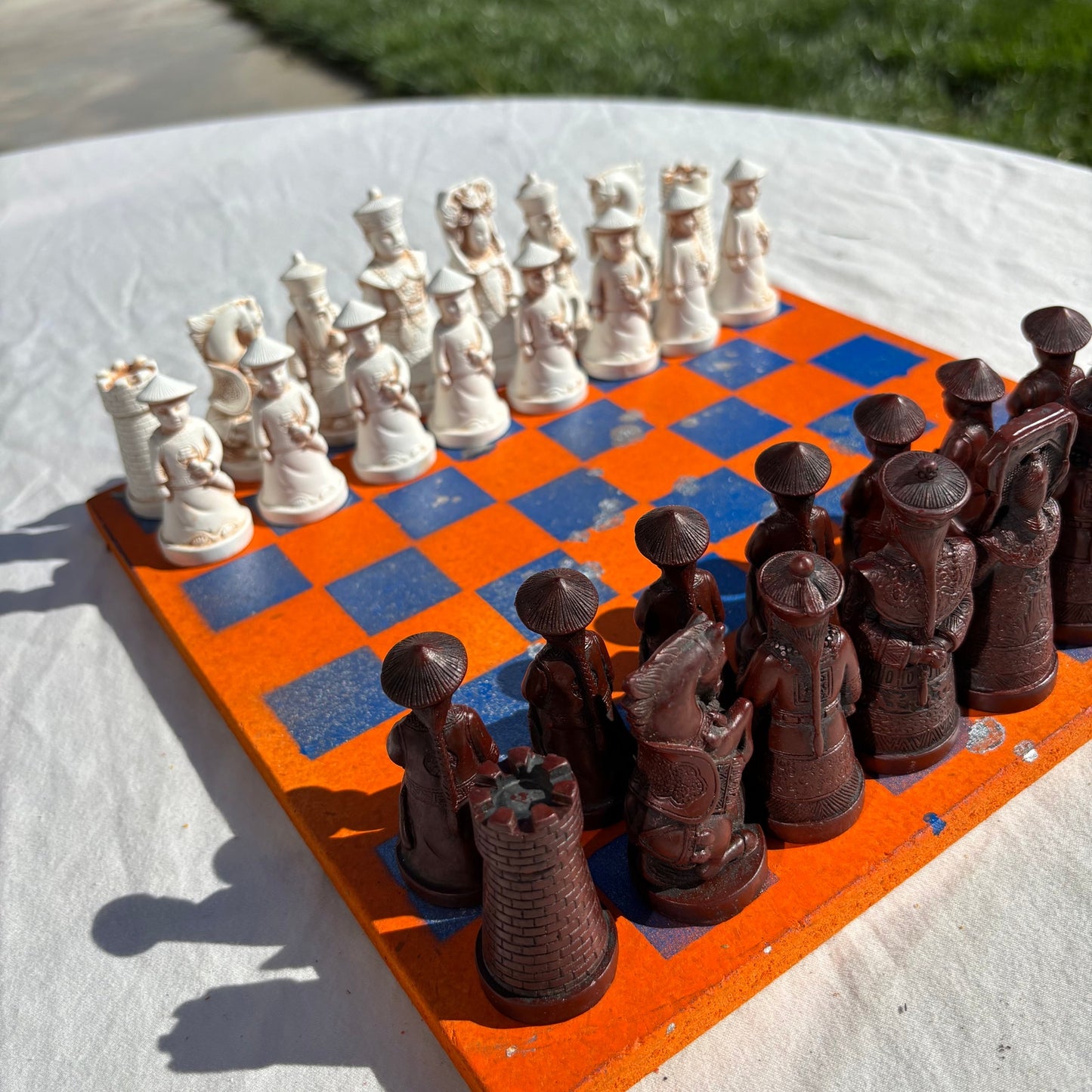 Orange Blue Chrome - Chinese Edition Chess Set