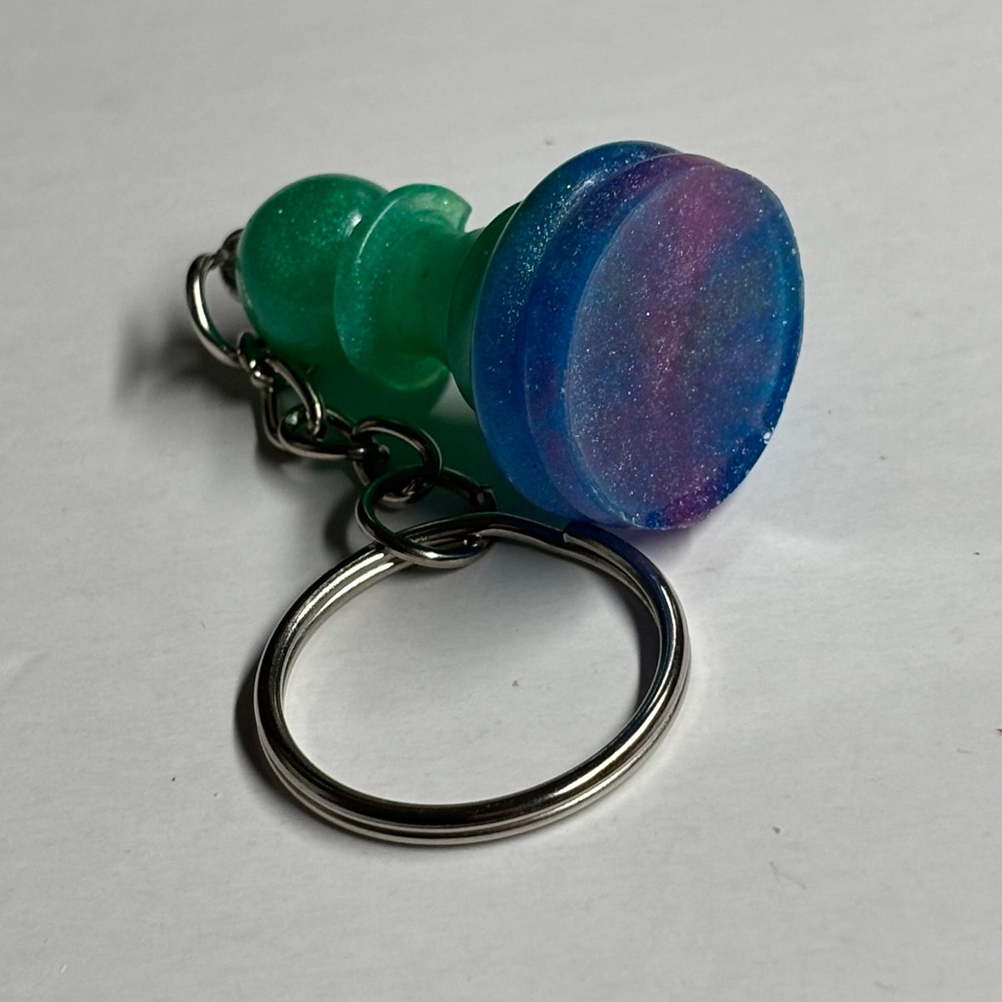 Green Galaxy Pawn - Handmade Resin Keychain