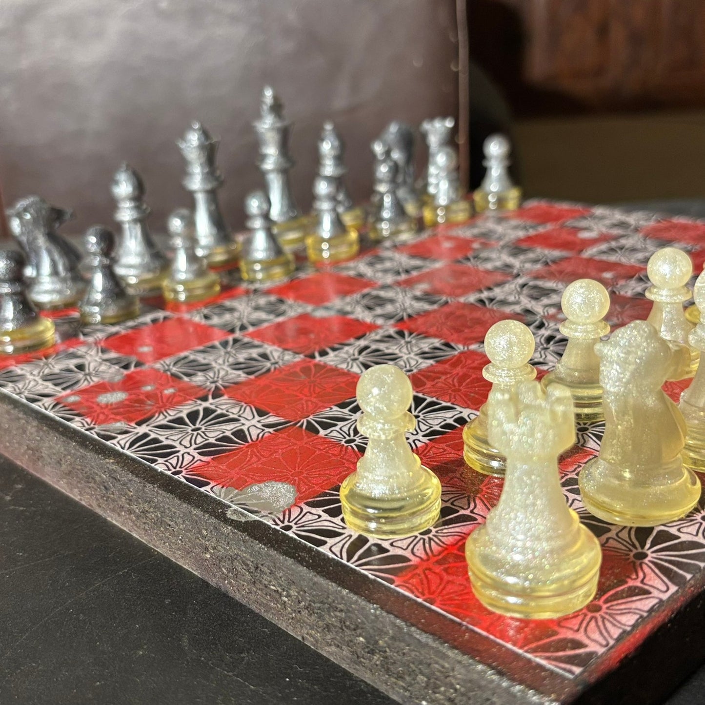 Red Black Prestige- Scrapbook Chess Set