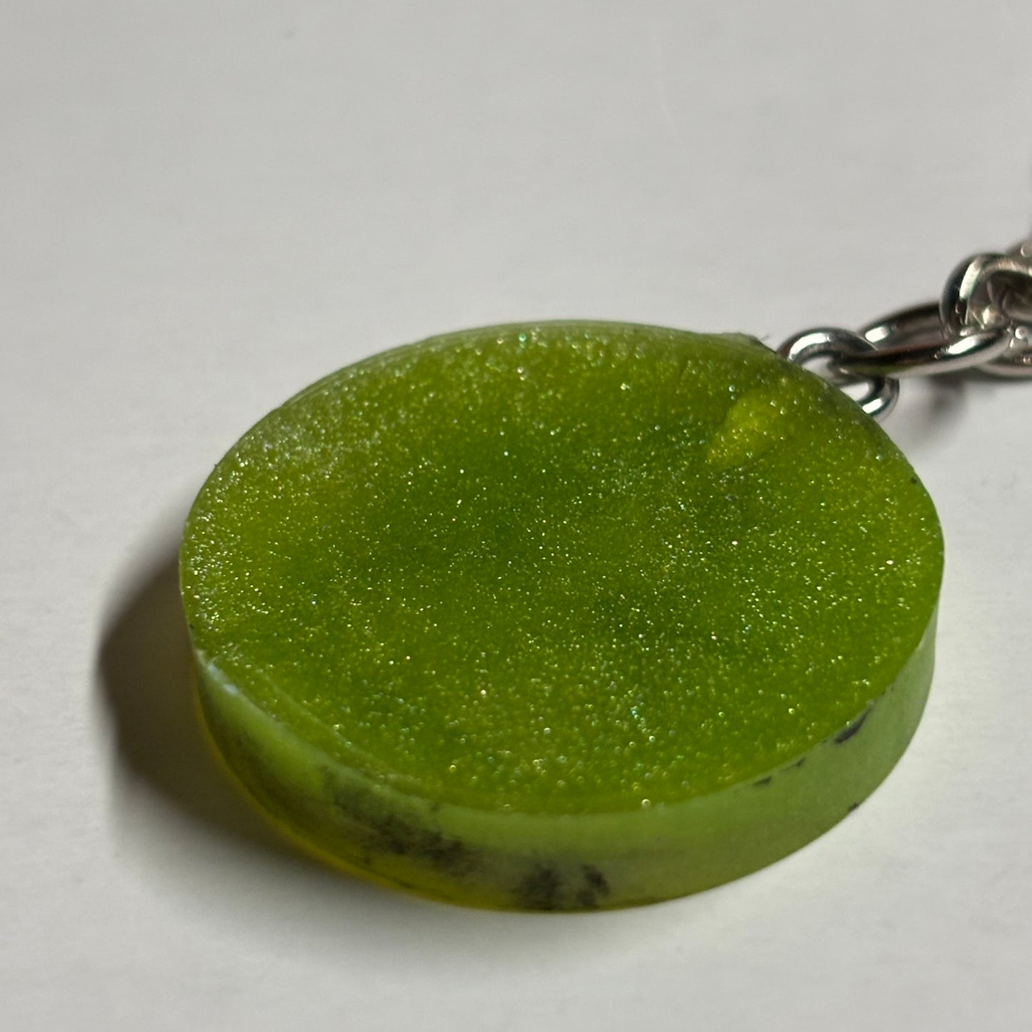 Lime Green Pawn - Handmade Resin Keychain - Flat Edition