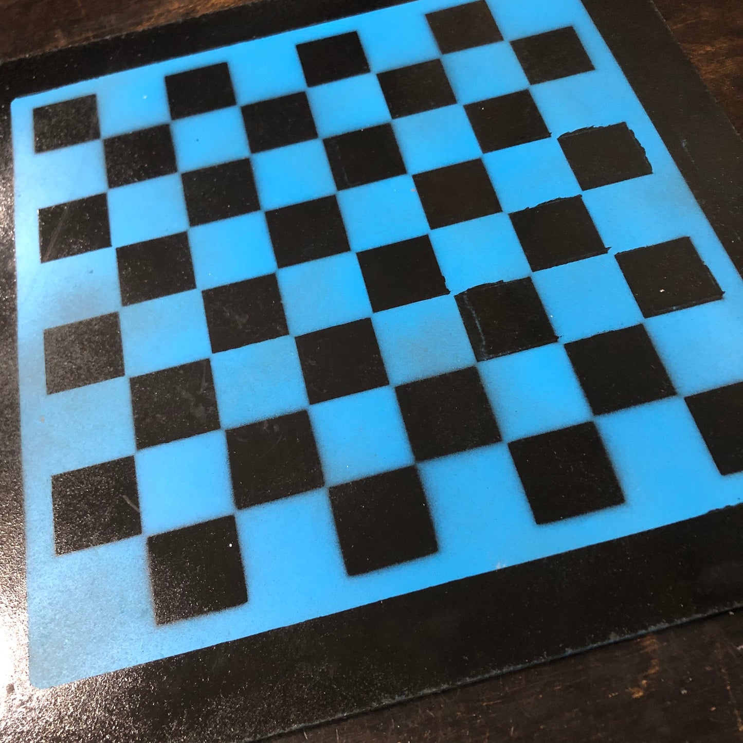 Blue & Black - Painted Chess Set