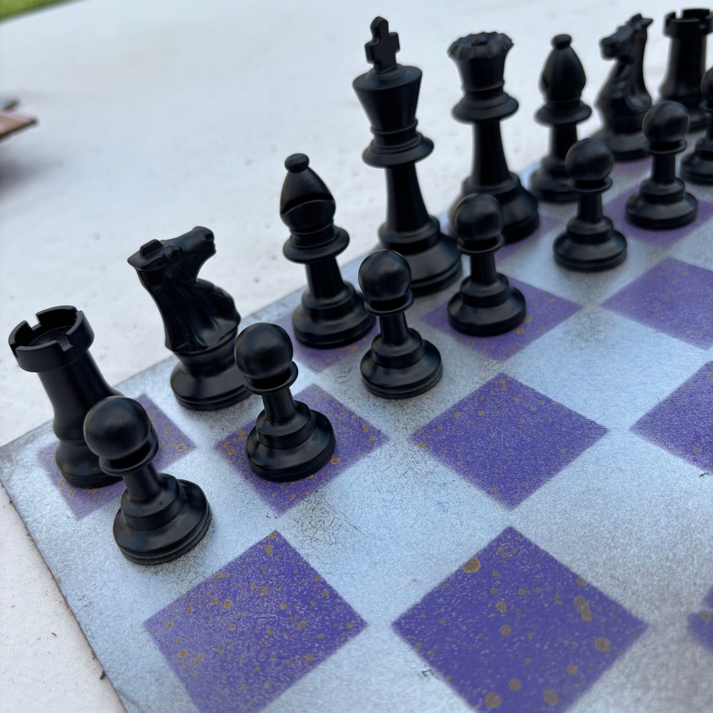 Silver Purple - Painted Chess Set