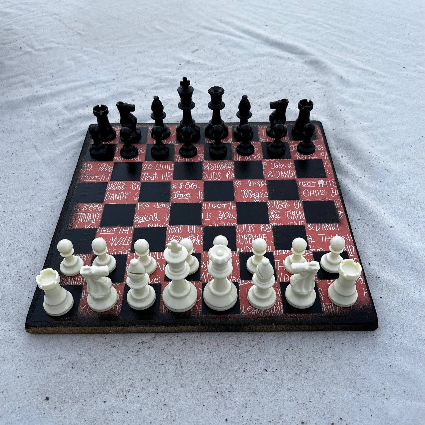Uplifting Peach Pink - Scrapbook Chess Set