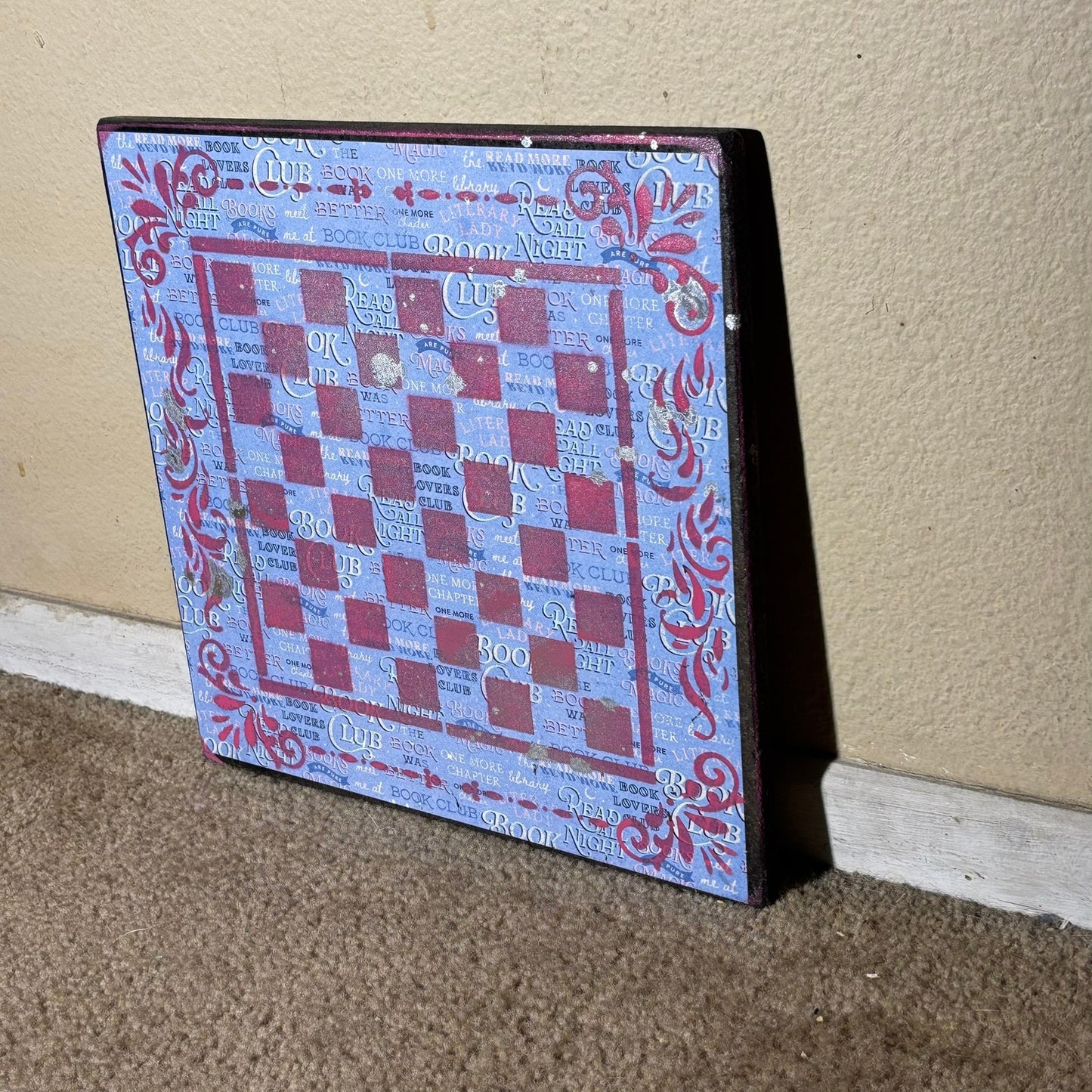 Pink/Blue Book Club - Scrapbook Chess Board