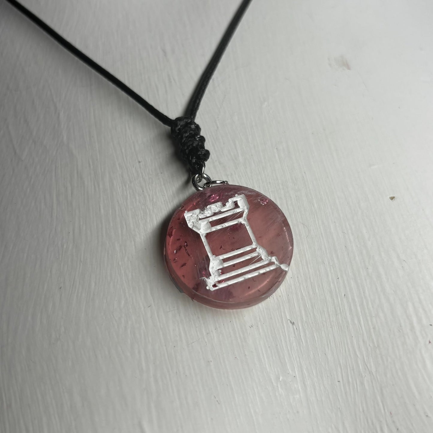 Translucent Violet Rook - Handmade Resin Chess Necklace
