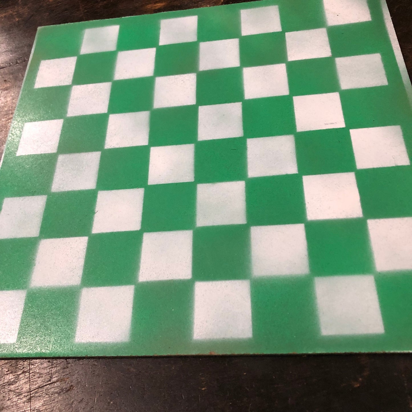 Green & White - Painted Chess Set