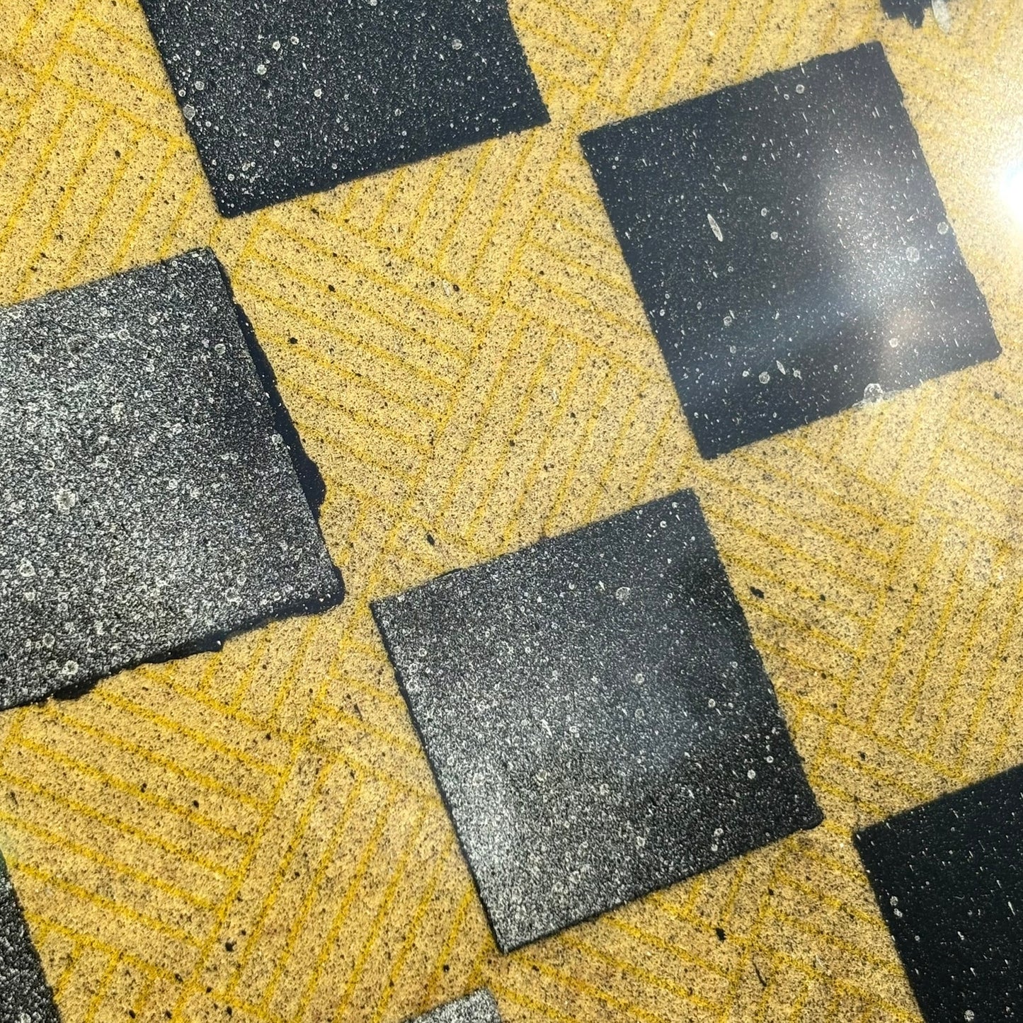 Yellow Vintage Pattern - Resin Coated Chess Board