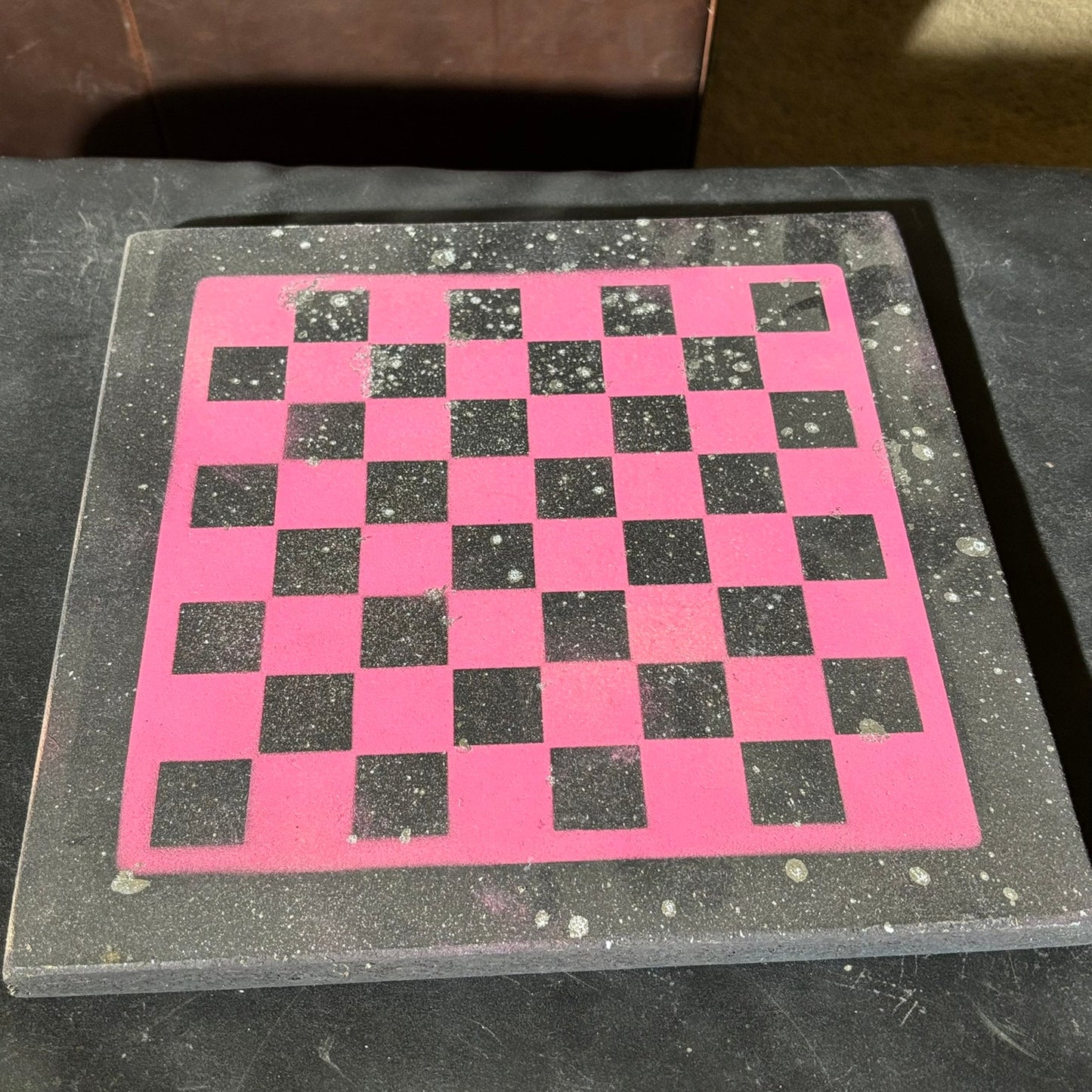 Chrome Drip Pink - Painted Chess Set