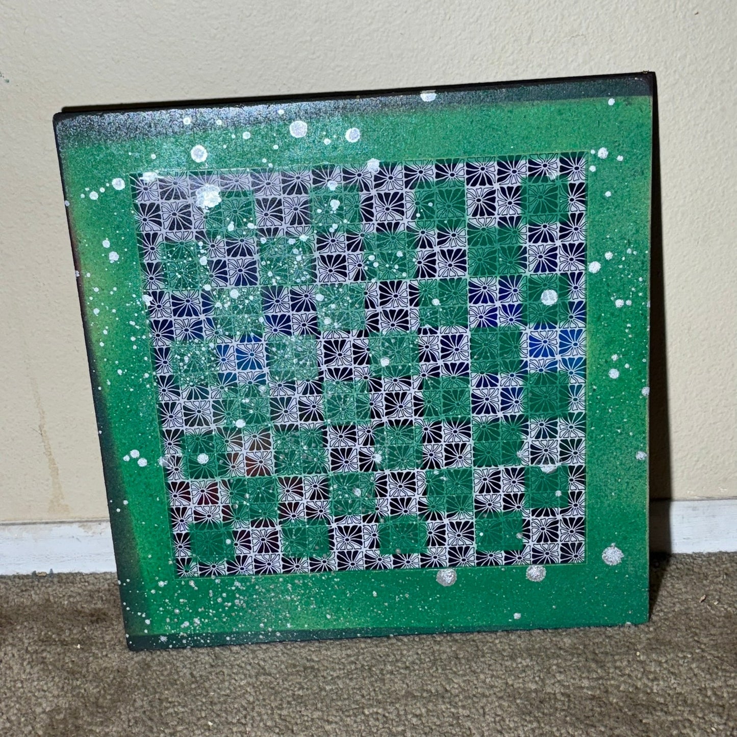 Green Haze - Large Scrapbook Chess Board