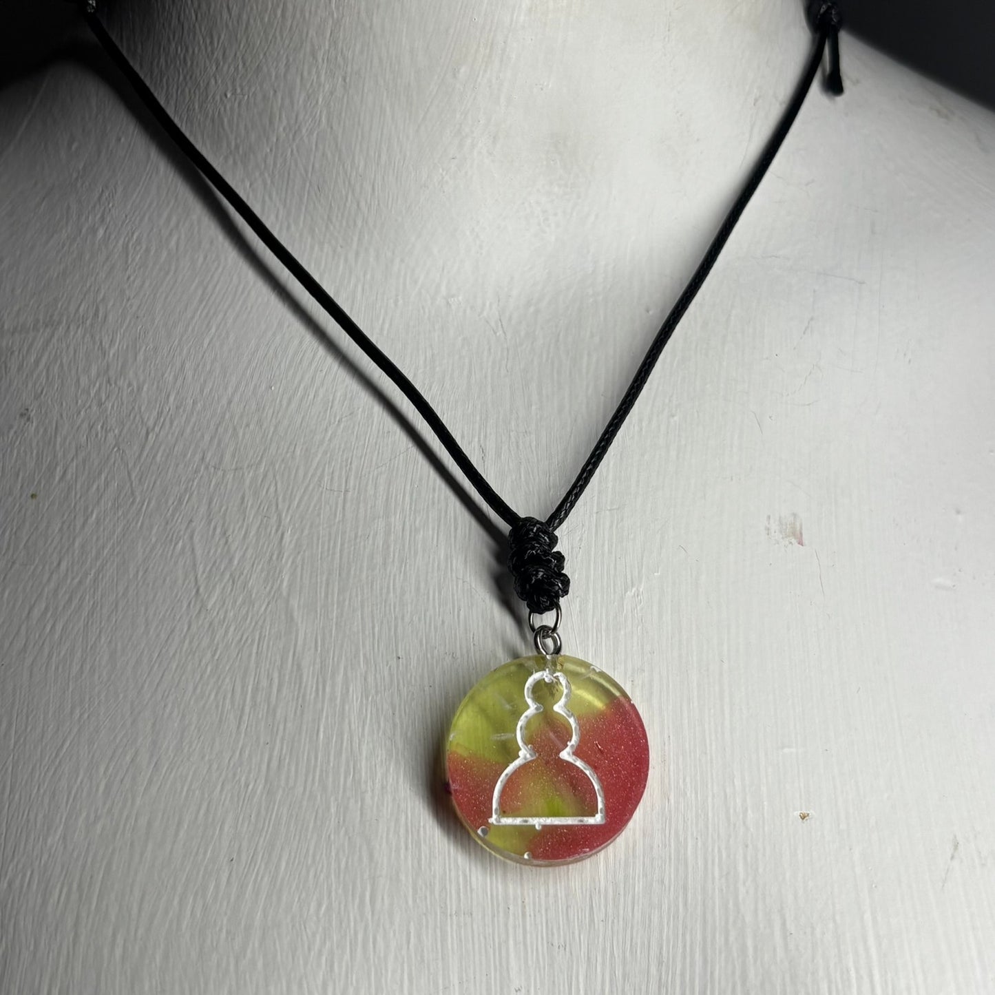 Color Mix Pawn - Handmade Resin Chess Necklace