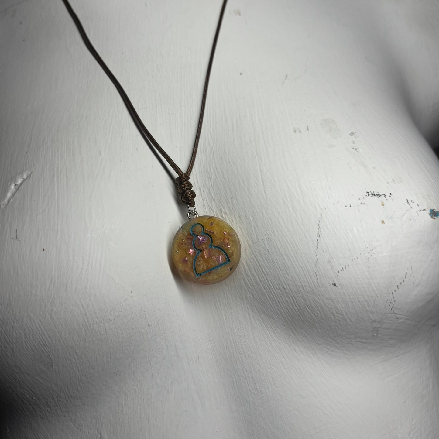 Royal Yellow Pawn - Handmade Resin Chess Necklace